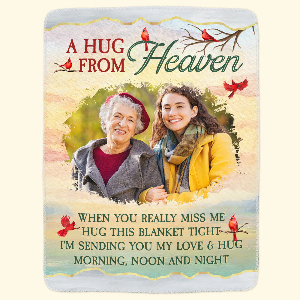 I'm Sending You My Love & Hug - Personalized Photo Blanket - Image 5