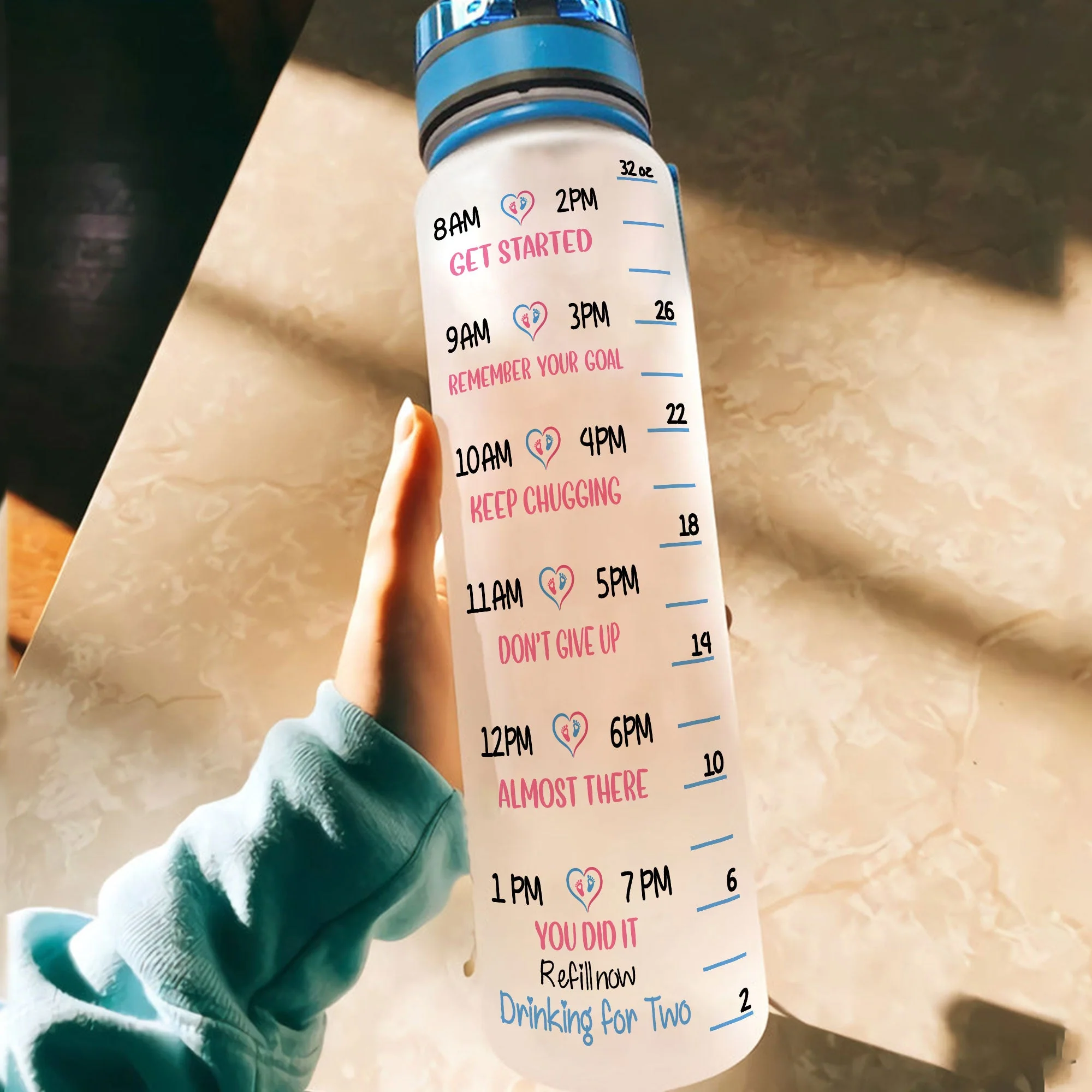 I'm Snuggled Warm And Safe In Your Tummy - Personalized Water Bottle - Image 4