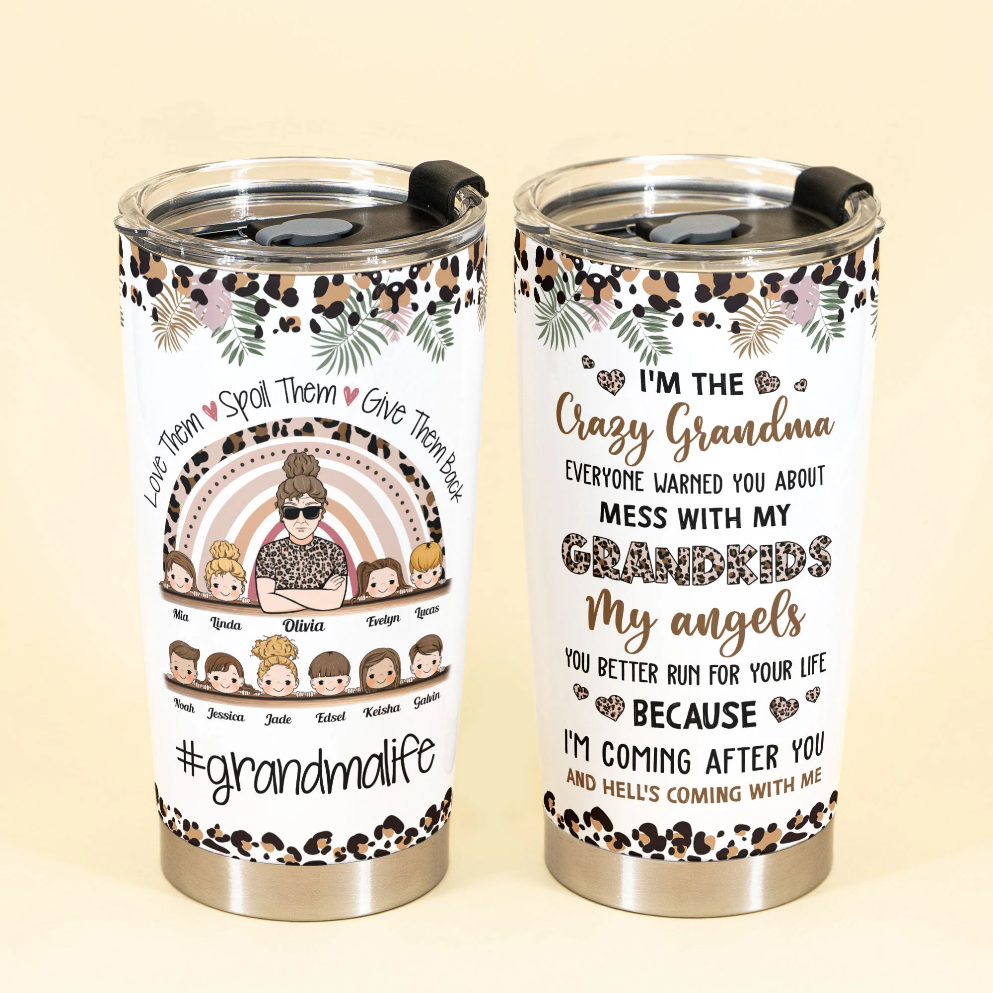 I'm The Crazy Grandma - Personalized Tumbler Cup - Birthday, Christmas, Grandparents' Day Gift For Grandma, Grammy, Gigi, Nana, Nanny, Mimi - Image 2