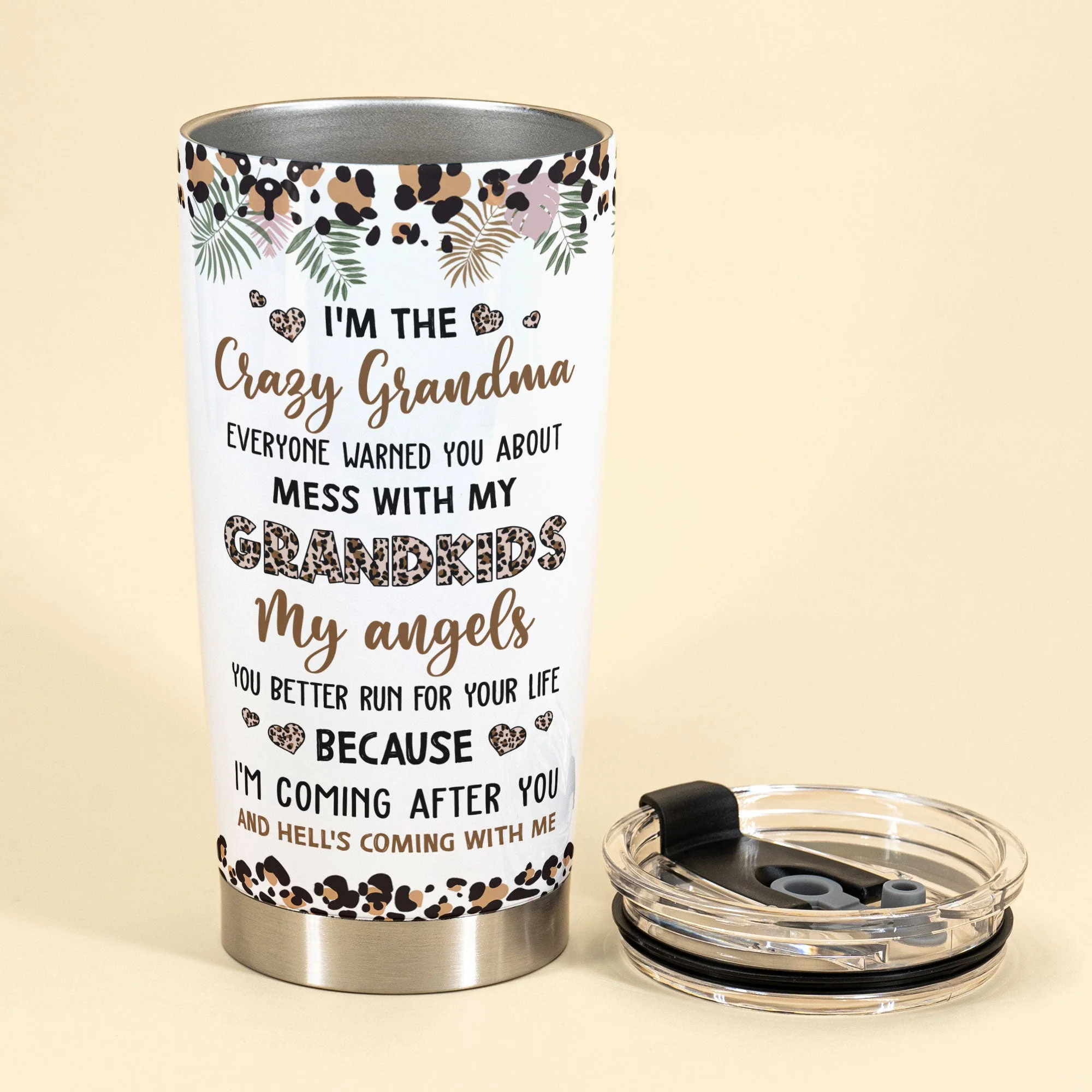 I'm The Crazy Grandma - Personalized Tumbler Cup - Birthday, Christmas, Grandparents' Day Gift For Grandma, Grammy, Gigi, Nana, Nanny, Mimi - Image 3