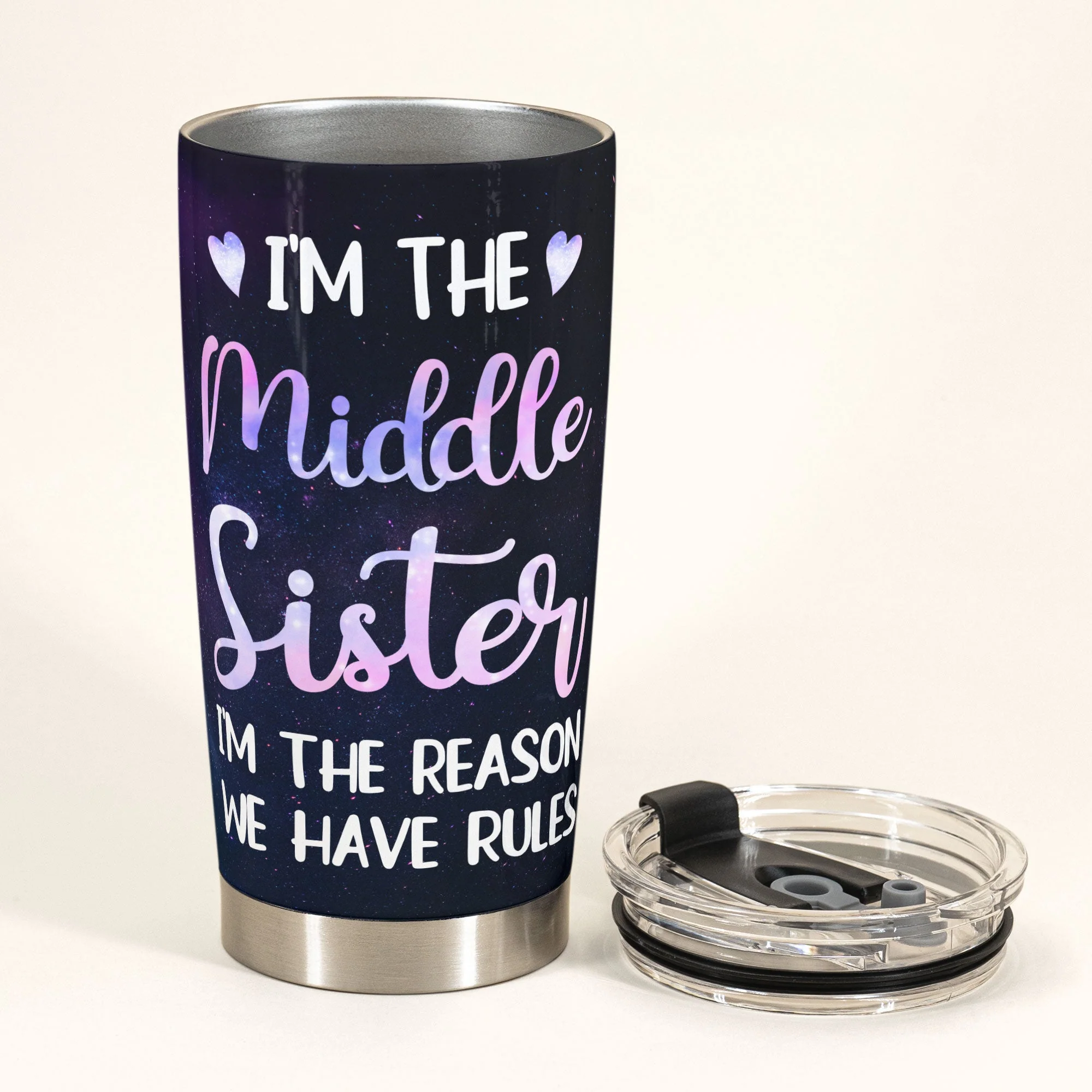 I'm The Middle Sister - Personalized Tumbler Cup - Birthday Gift For Sisters, Siblings  - Cute Fashion Girls - Image 3