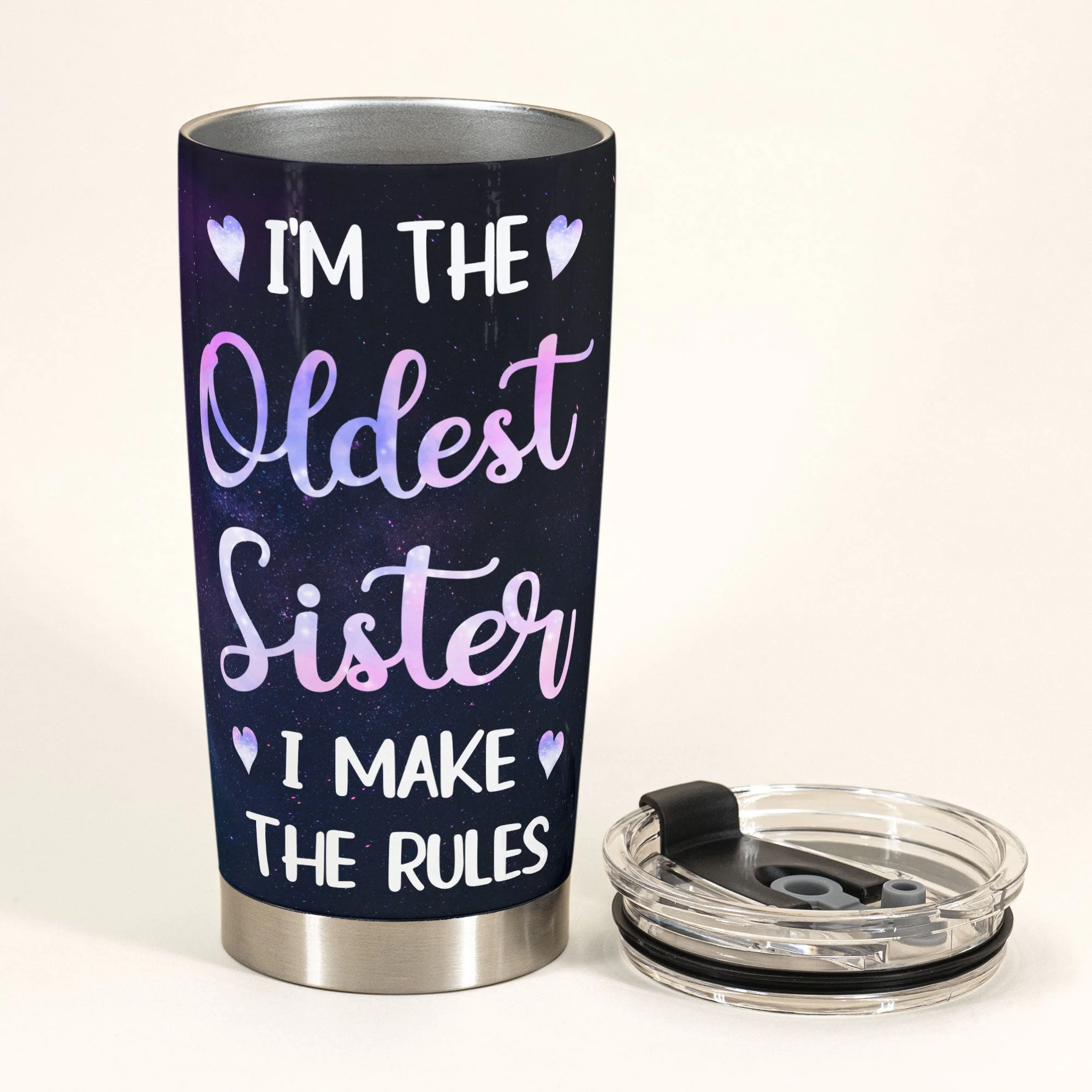 I'm The Oldest Sister - Personalized Tumbler Cup - Birthday Gift For Sisters, Siblings  - Cute Fashion Girls - Image 3