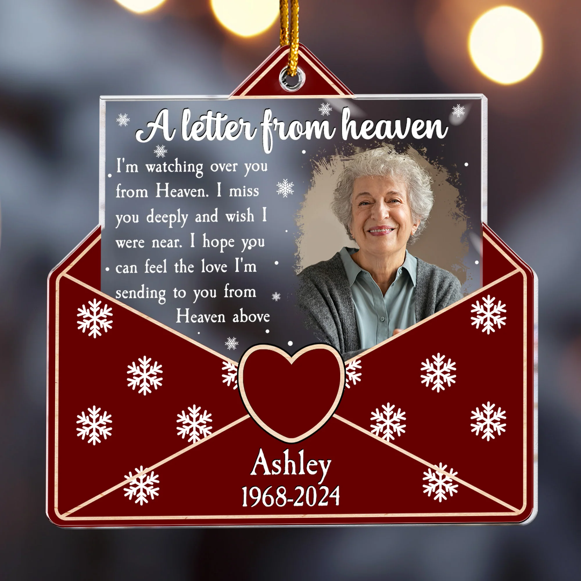 I'm Watching Over You From Heaven - Personalized Acrylic Photo Ornament - Image 4