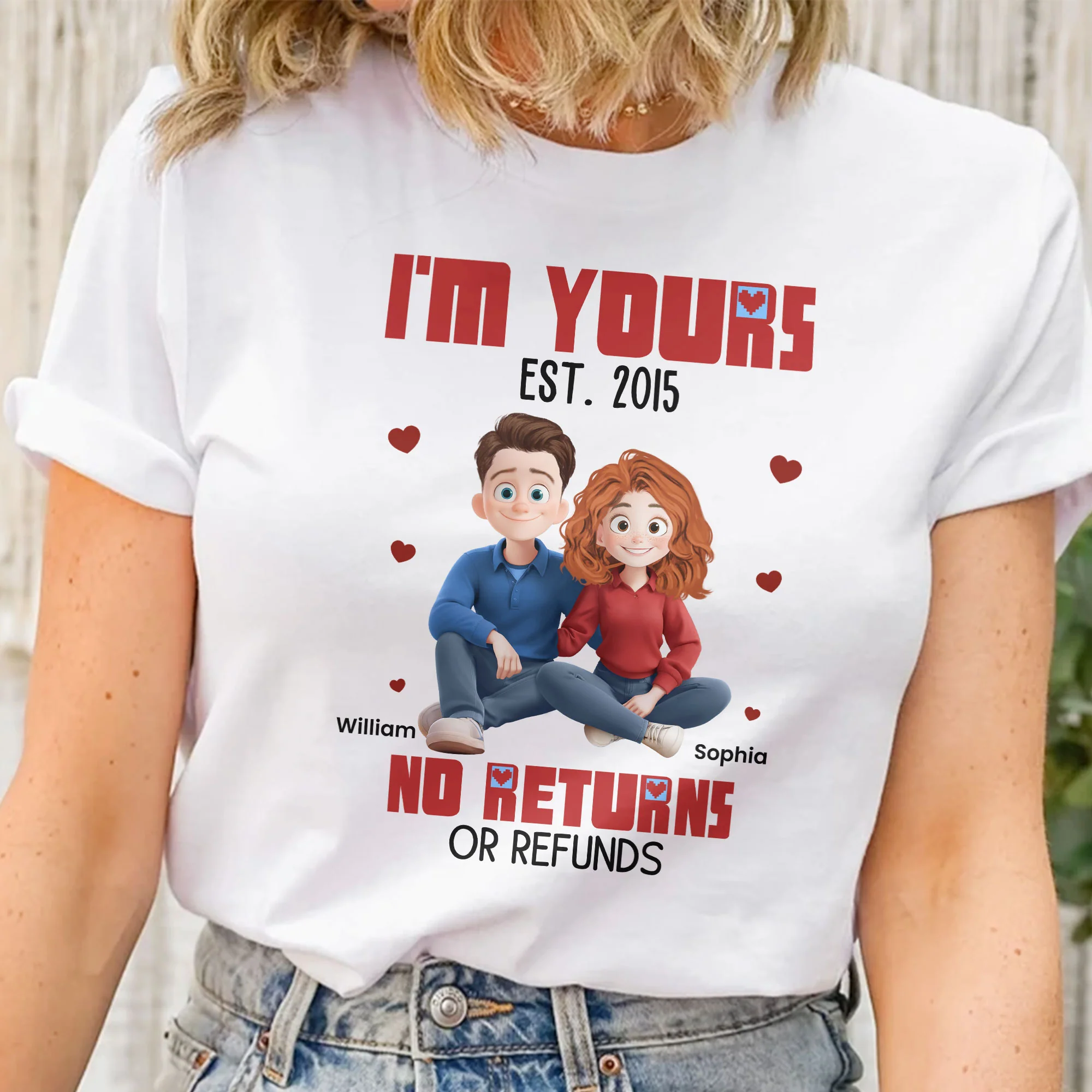 I'm Yours No Returns Or Refunds Couple Gifts Anniversary Gifts - Personalized Shirt - Image 2