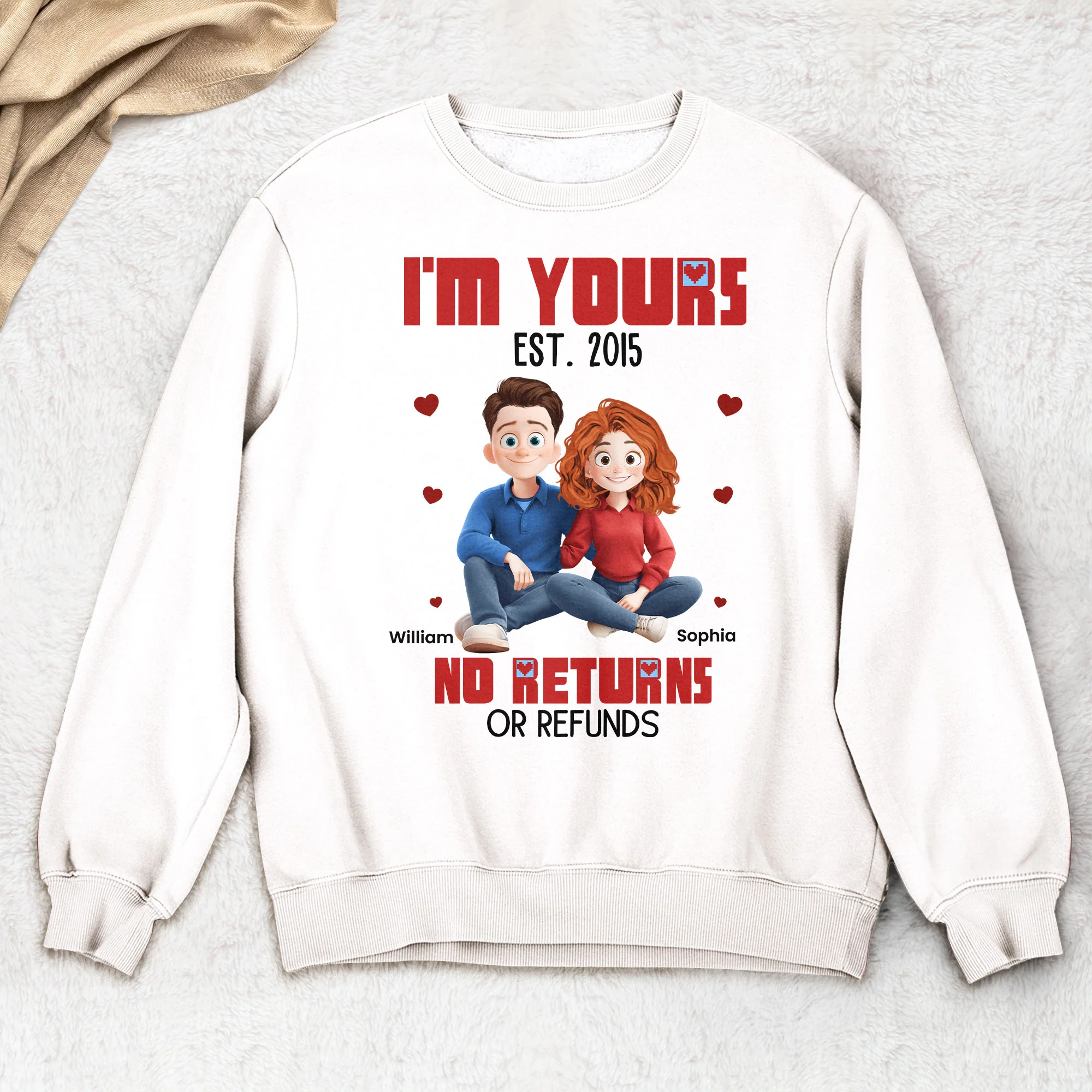 I'm Yours No Returns Or Refunds Couple Gifts Anniversary Gifts - Personalized Shirt - Image 4