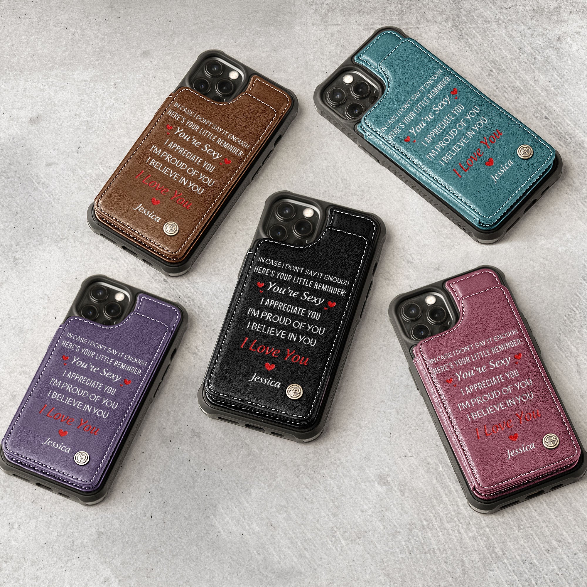 In Case I Don't Say It Enough - Gifts For Husband - Personalized Leather Flip Wallet Phone Case - Image 2