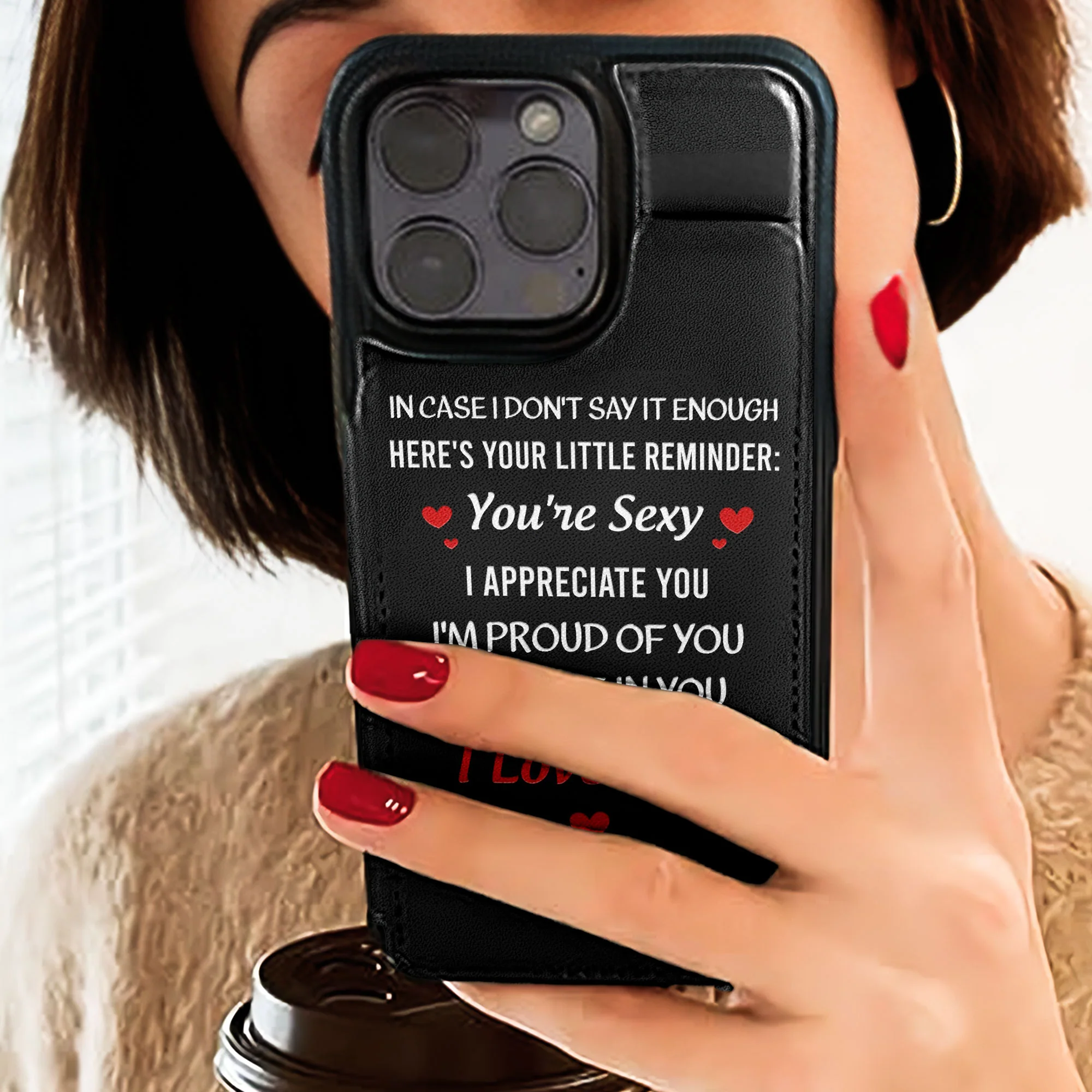 In Case I Don't Say It Enough - Gifts For Husband - Personalized Leather Flip Wallet Phone Case - Image 5