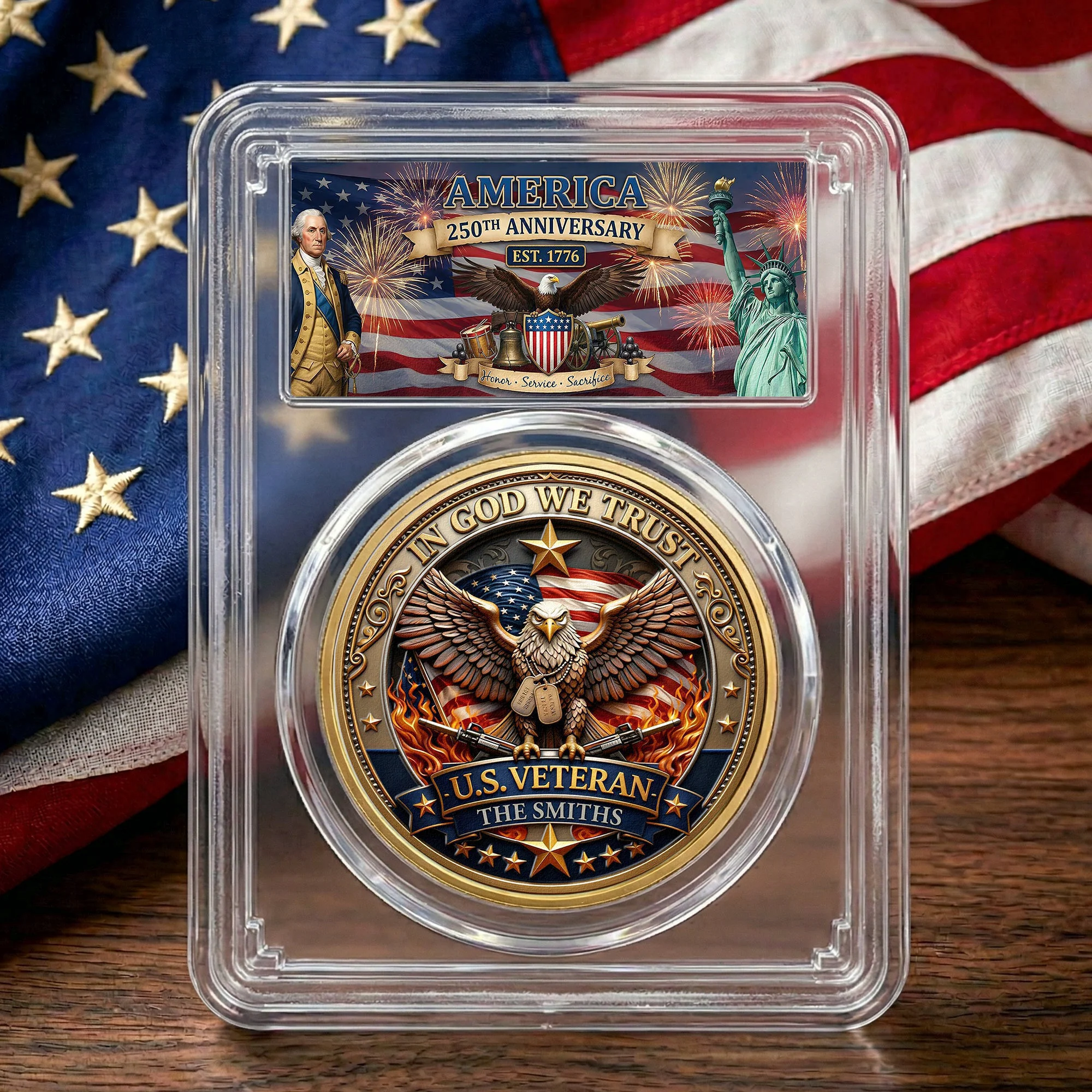 In God We Trust 250 Years Of Blessings - Personalized Coin - Image 3