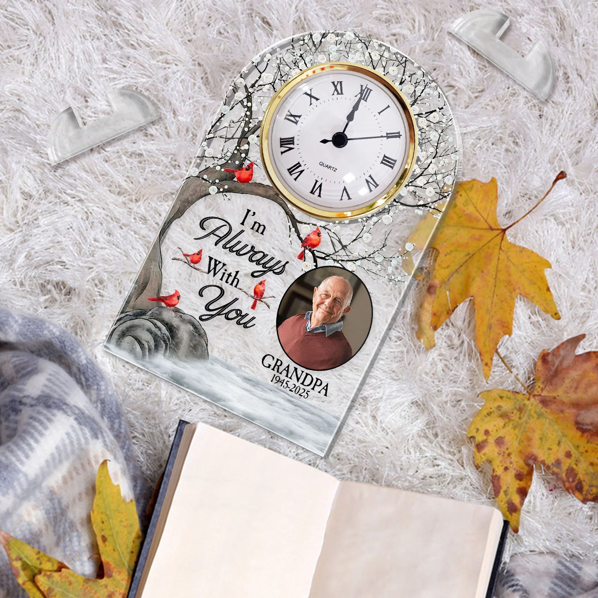 In Loving Memory I'm Always With You - Personalized Acrylic Photo Desk Clock - Image 5