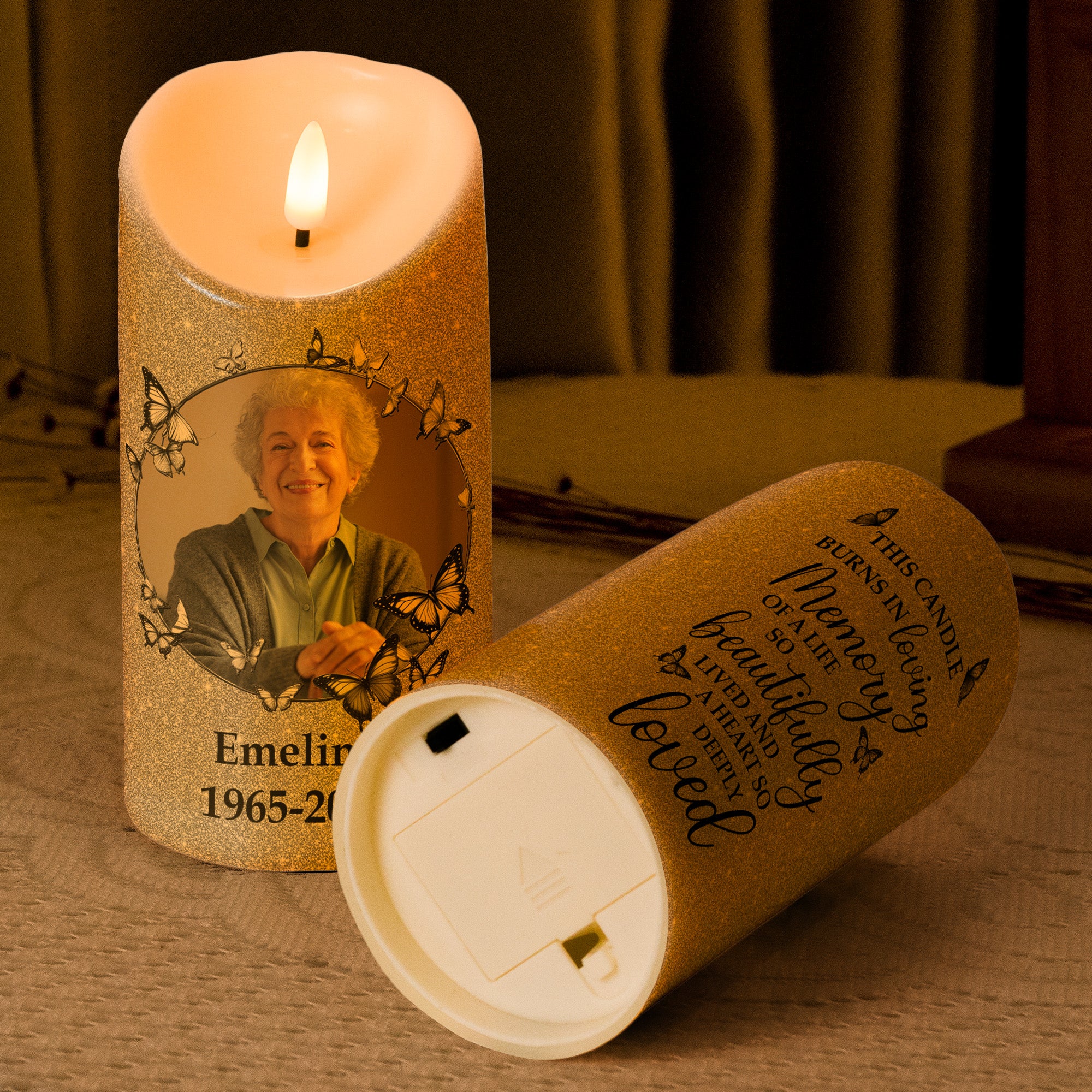 In Loving Memory Of A Life So Beautifully Lived - Personalized Photo LED Candle - Image 4