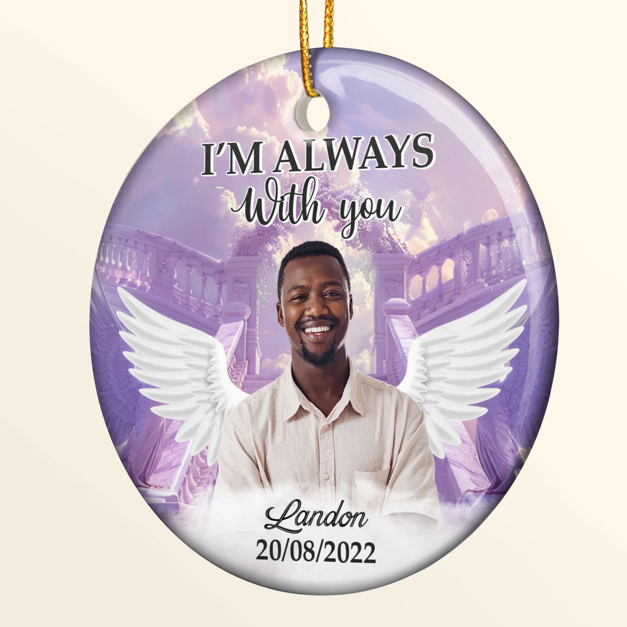 In Loving Memory Of Loved Ones In Heaven - Personalized Ceramic Photo Ornament - Image 4