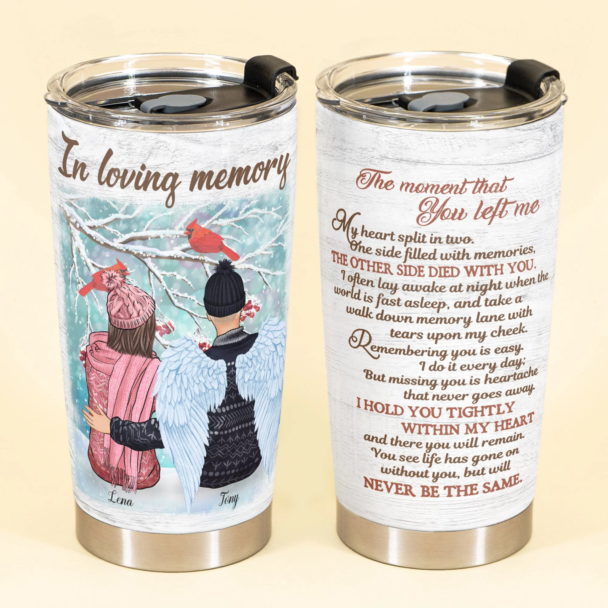 In Loving Memory - Personalized Tumbler Cup - Sympathetic Gift For Family Memorial - Image 2