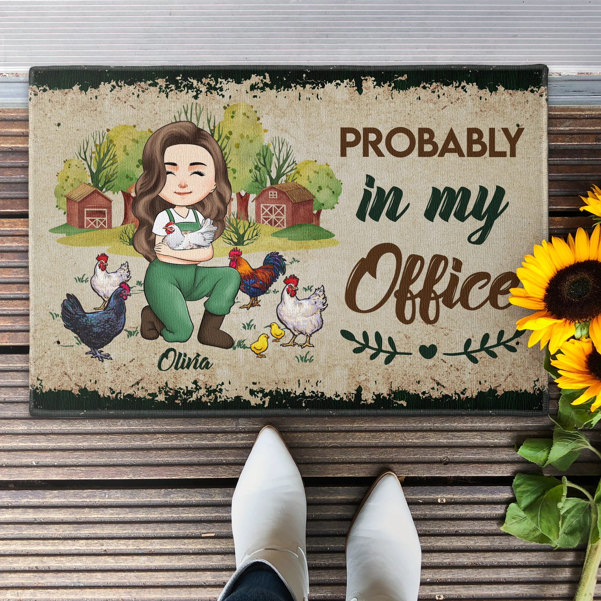 In My Garden In My Office - Personalized Doormat - Image 2