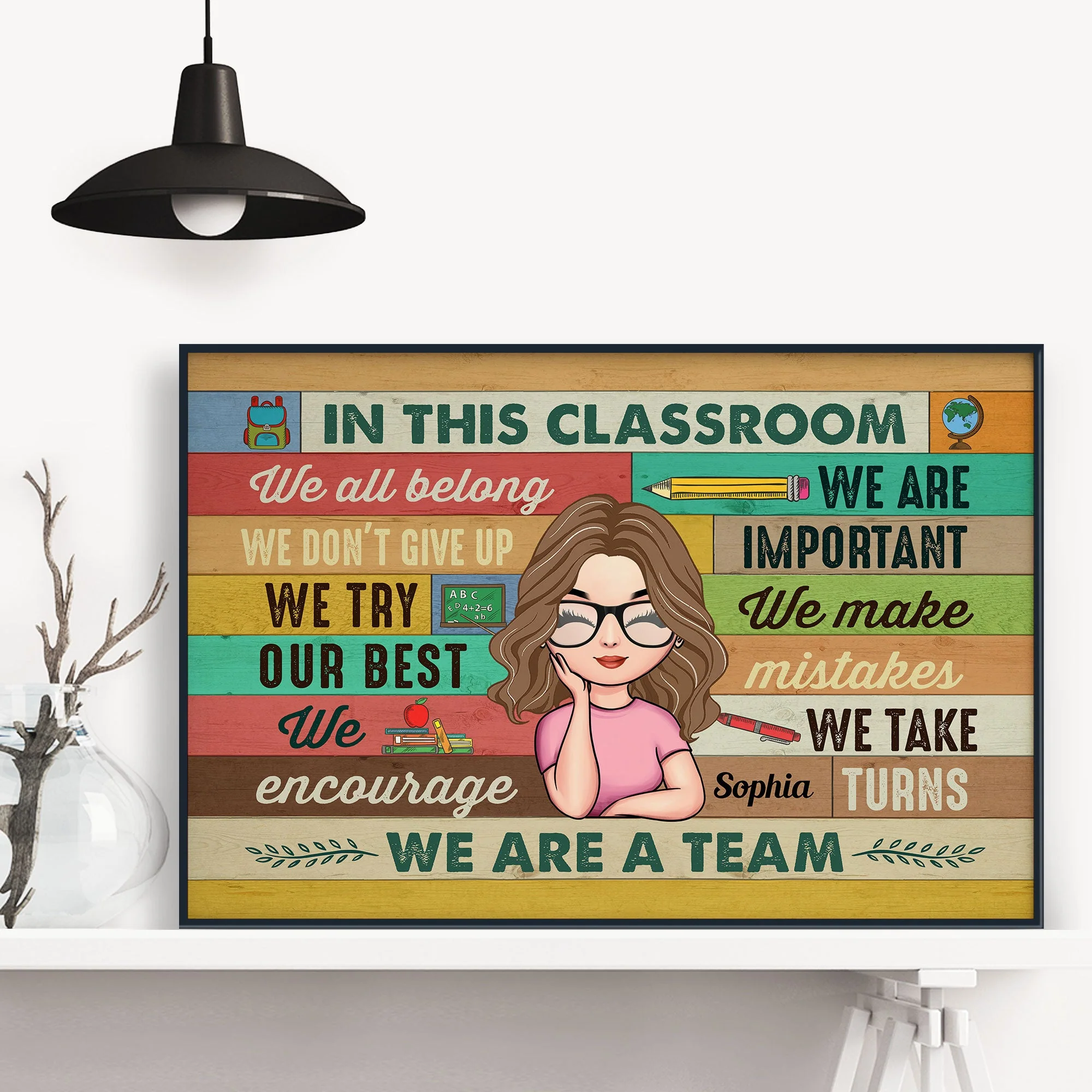In This Classroom - Personalized Poster/Wrapped Canvas - Birthday Gift For Teachers, Classrooms, School, Students - Image 2