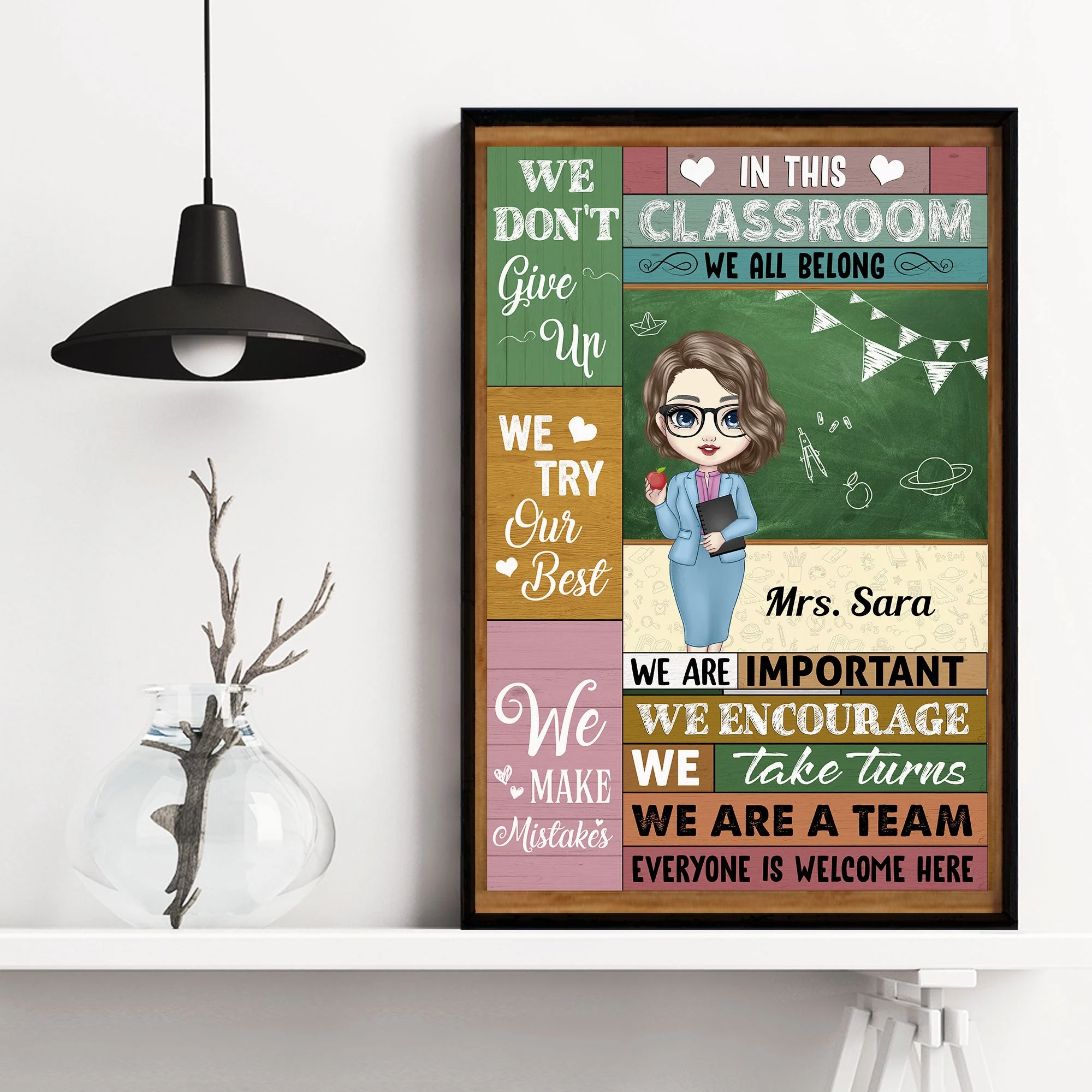 In This Classroom We're A Team - Personalized Poster/Wrapped Canvas - Image 3