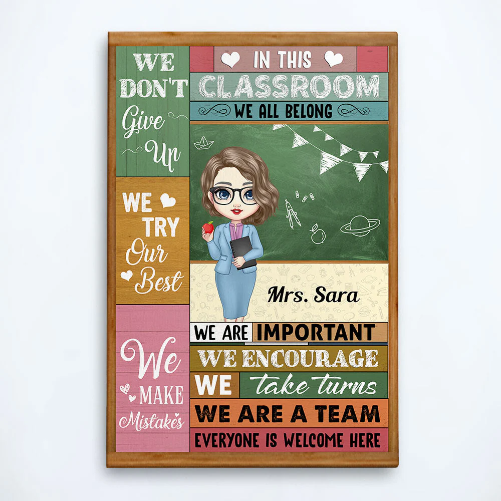 In This Classroom We're A Team - Personalized Poster/Wrapped Canvas - Image 5