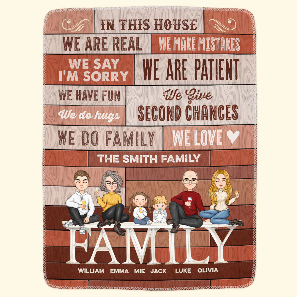 In This House We Do Family - Personalized Blanket - Image 4