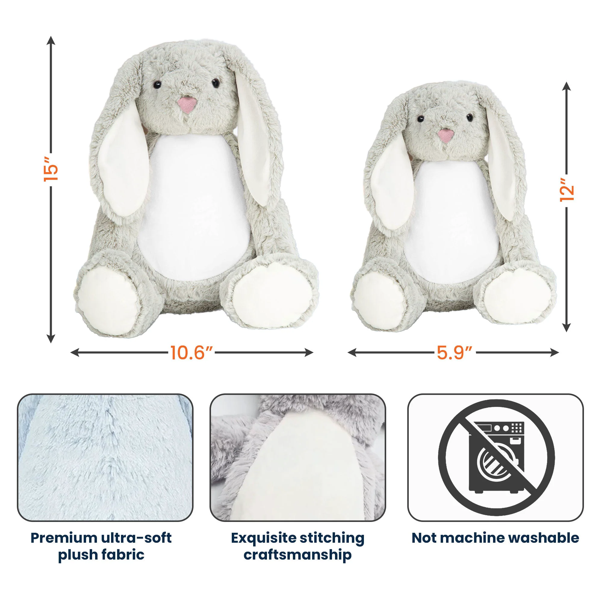 Initial Name Cute Cartoon - Personalized Bunny Plush - Image 5