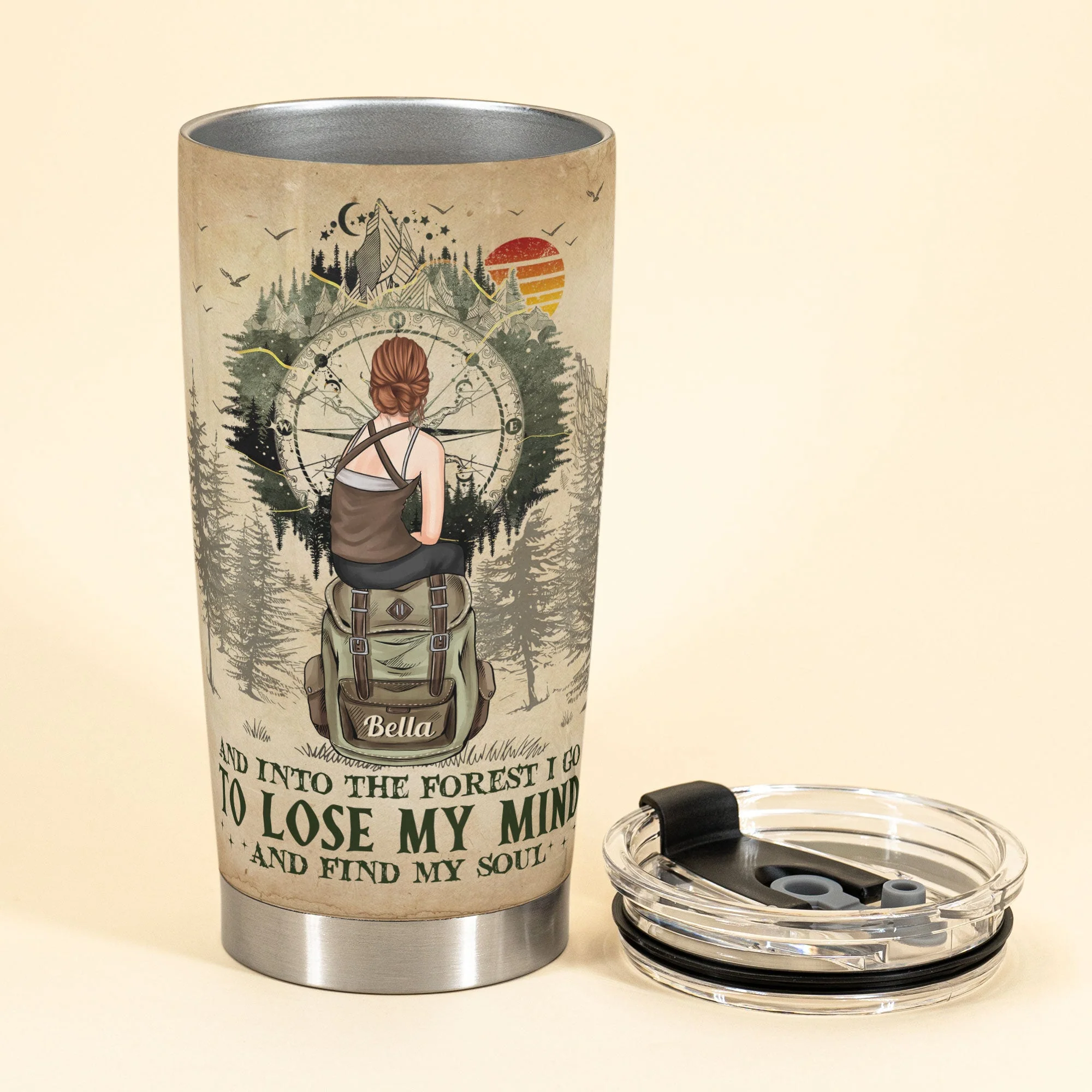 Into The Forest I Go To Lose My Mind - Personalized Tumbler Cup - Image 3