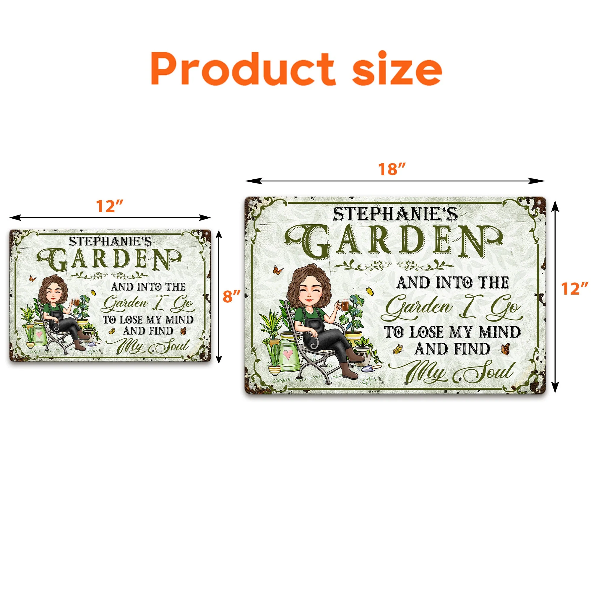 Into The Garden I Go To Lose My Mind - Personalized Metal Sign - Image 3