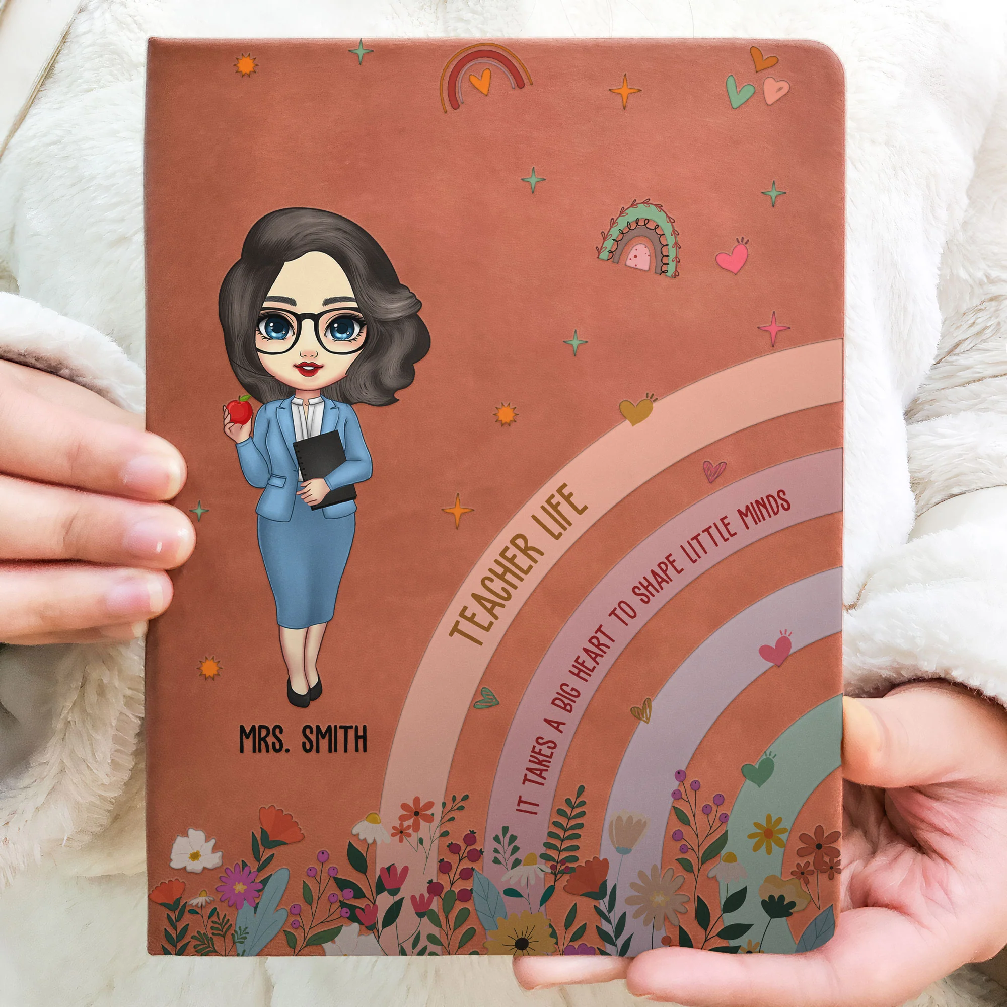 It Takes A Big Heart To Shape Little Minds - Personalized Leather Journal - Image 4