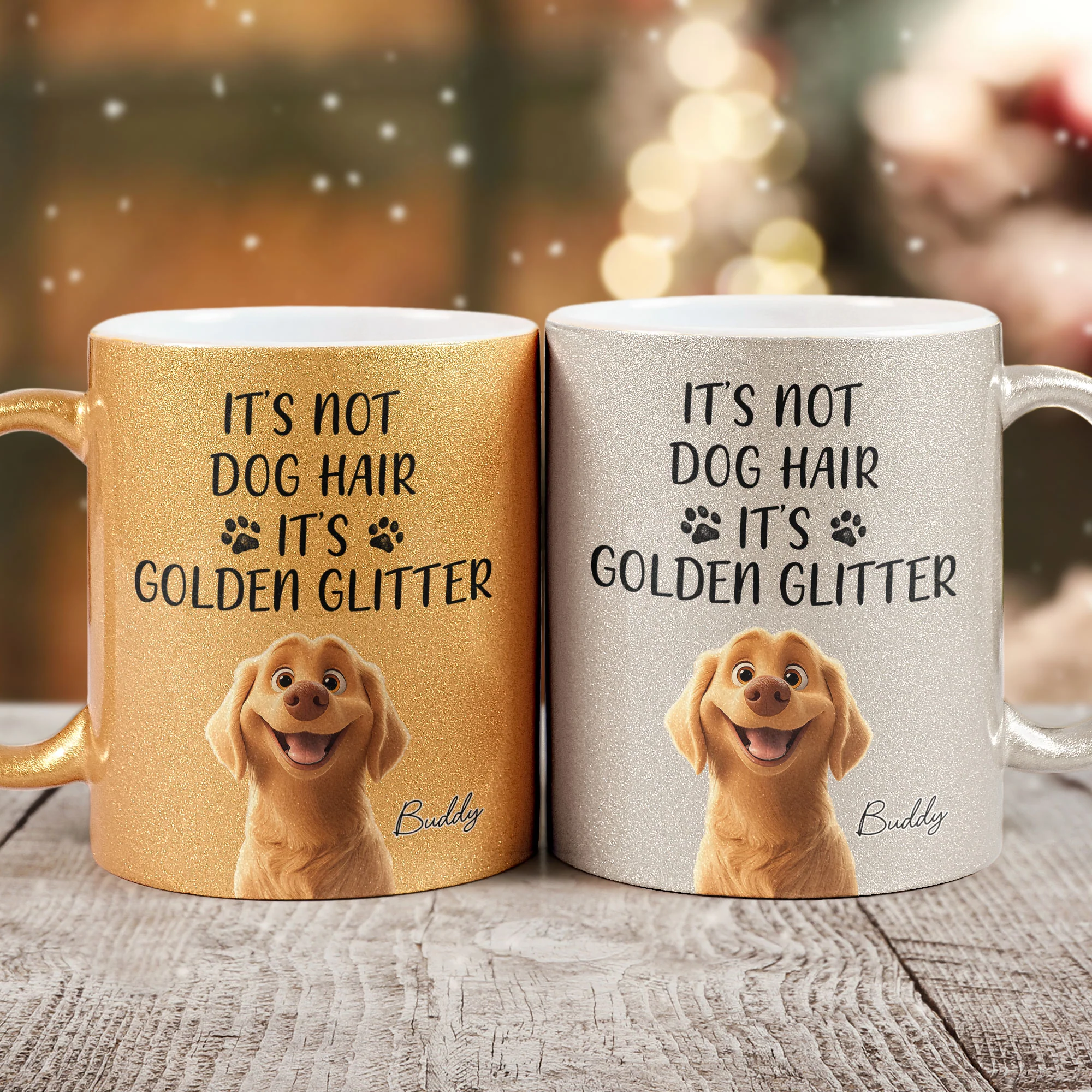 It's Golden Glitter - Personalized Glitter Coffee Mug - Image 3