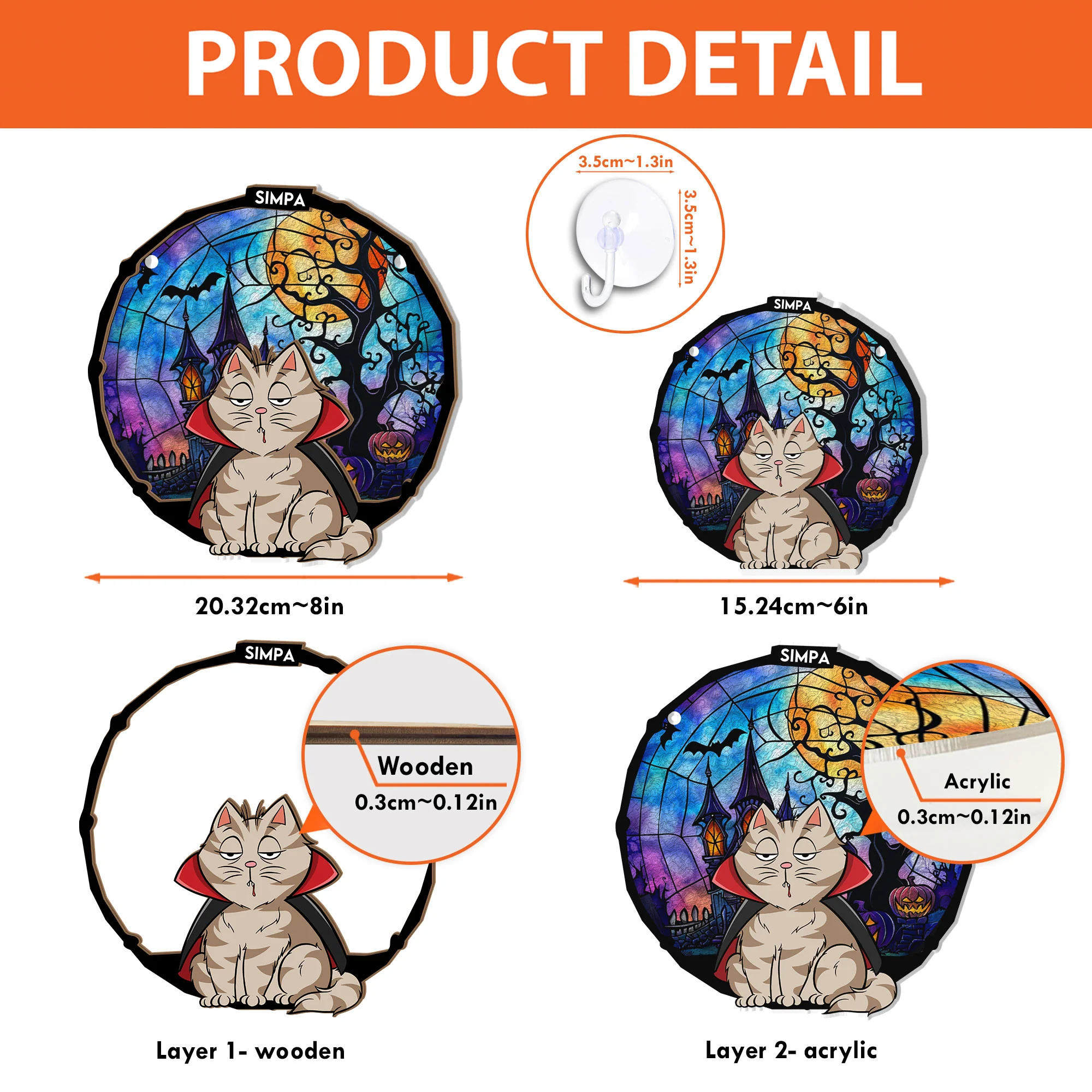 It's Halloween - Personalized Window Hanging Suncatcher Ornament - Image 4