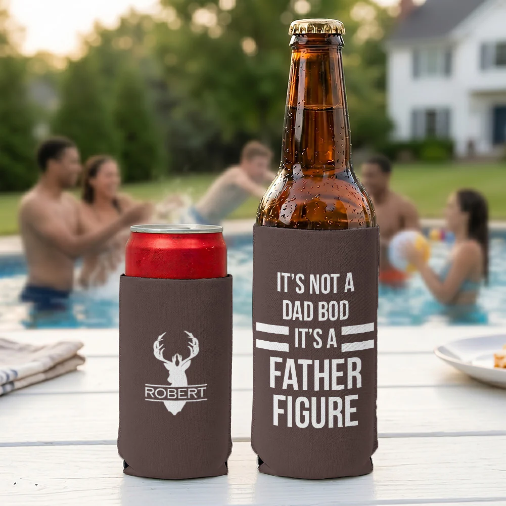 It’s Not A Dad Bod It’s A Father Figure - Funny Father's Day Gift - Personalized Can Cooler - Image 2