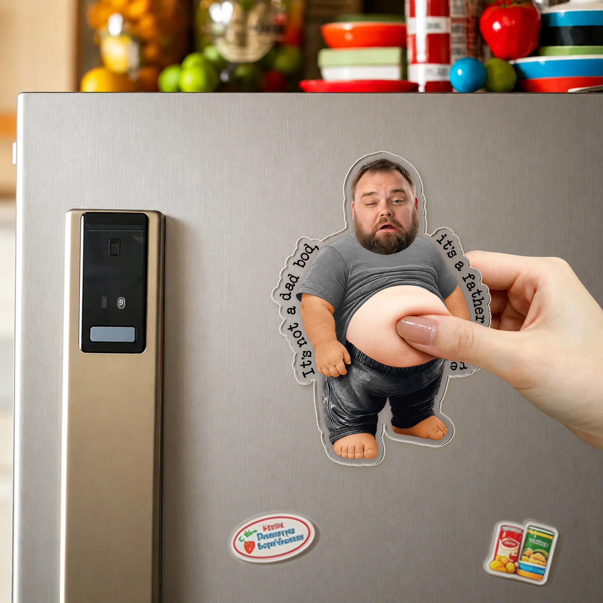 It’s Not A Dad Bod, It’s A Father Figure - Funny Father's Day Gift - Personalized Fridge Magnet - Image 4