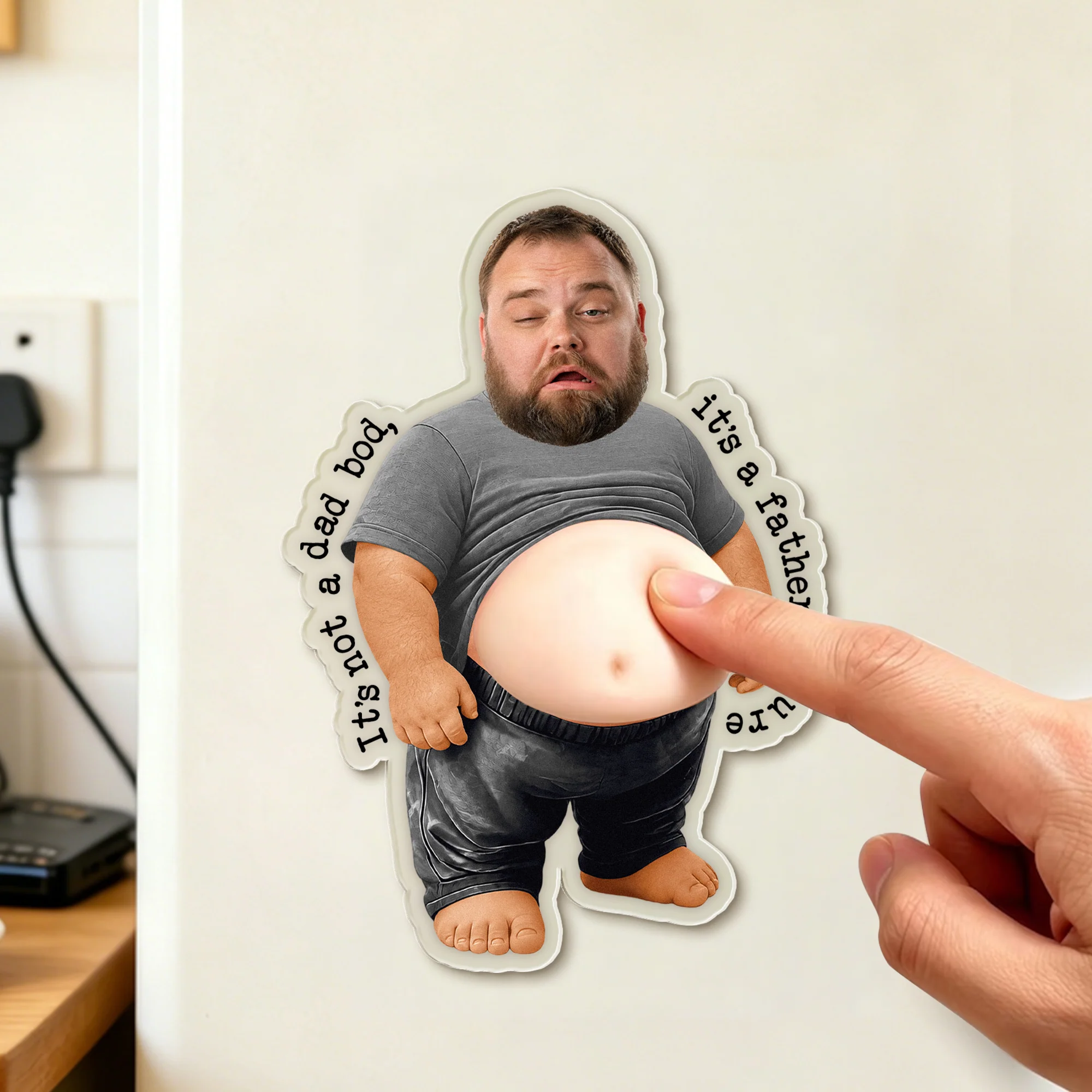 It’s Not A Dad Bod, It’s A Father Figure - Funny Father's Day Gift - Personalized Fridge Magnet - Image 5