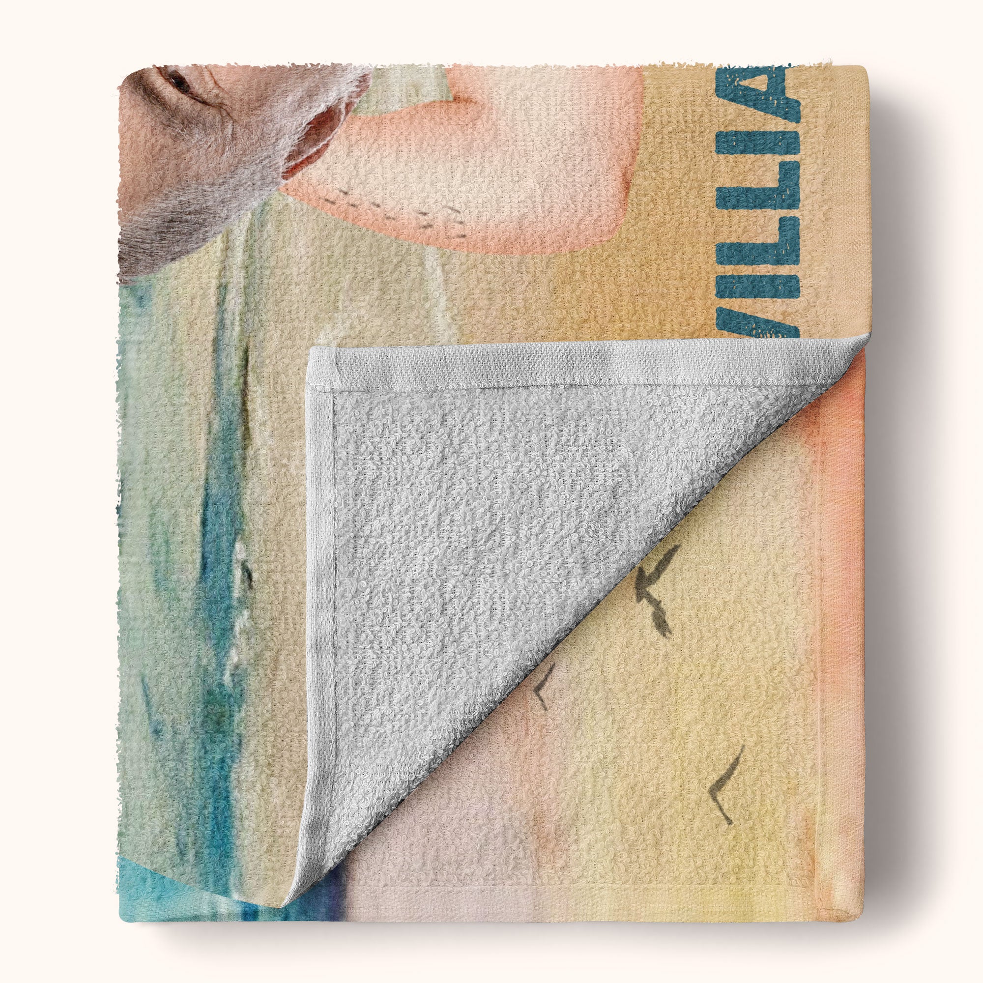 It's Not A Dad Bod It's Father Figure - Personalized Photo Beach Towel - Image 5