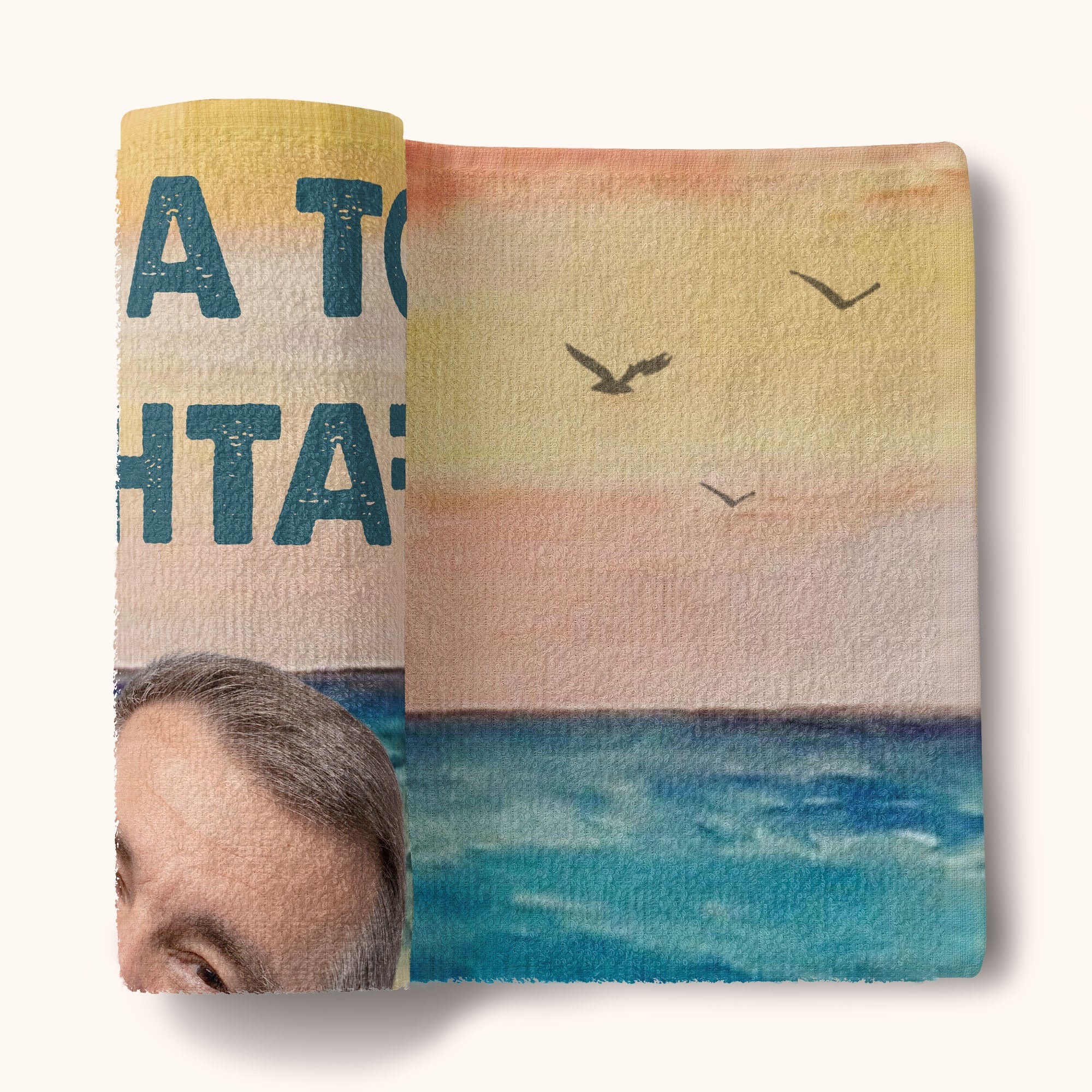 It's Not A Dad Bod It's Father Figure - Personalized Photo Beach Towel - Image 7