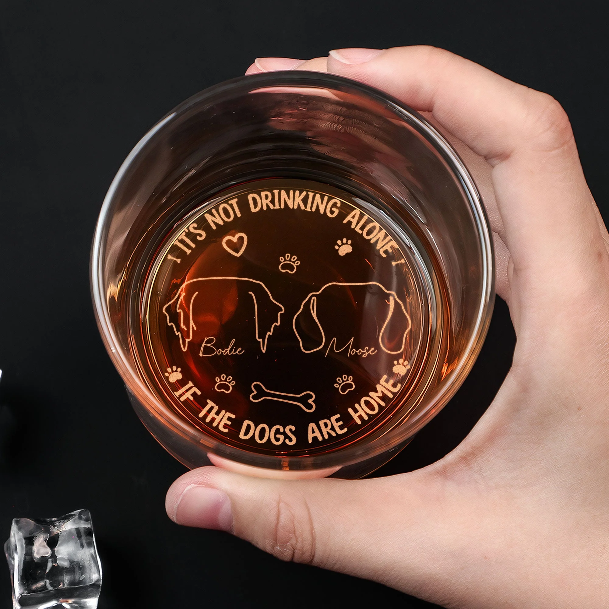 It's Not Drinking Alone - Personalized Engraved Whiskey Glass
