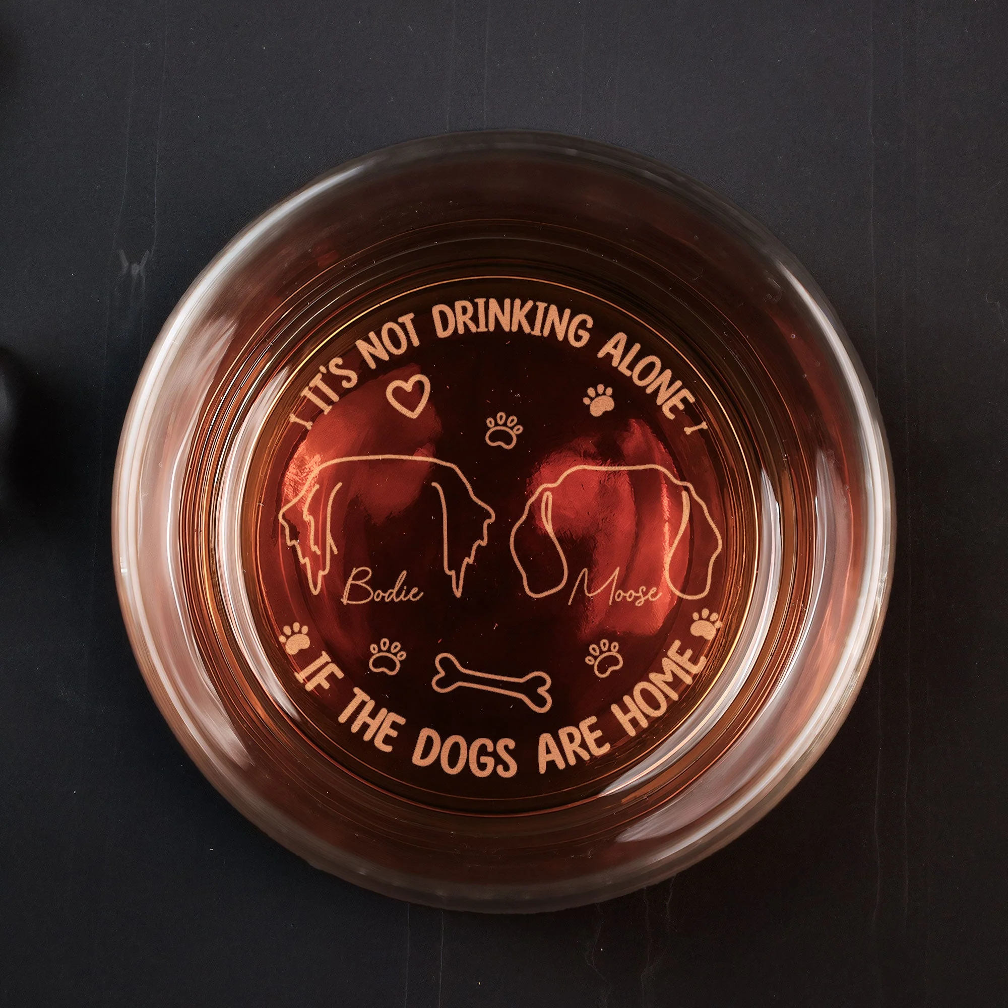 It's Not Drinking Alone - Personalized Engraved Whiskey Glass - Image 2