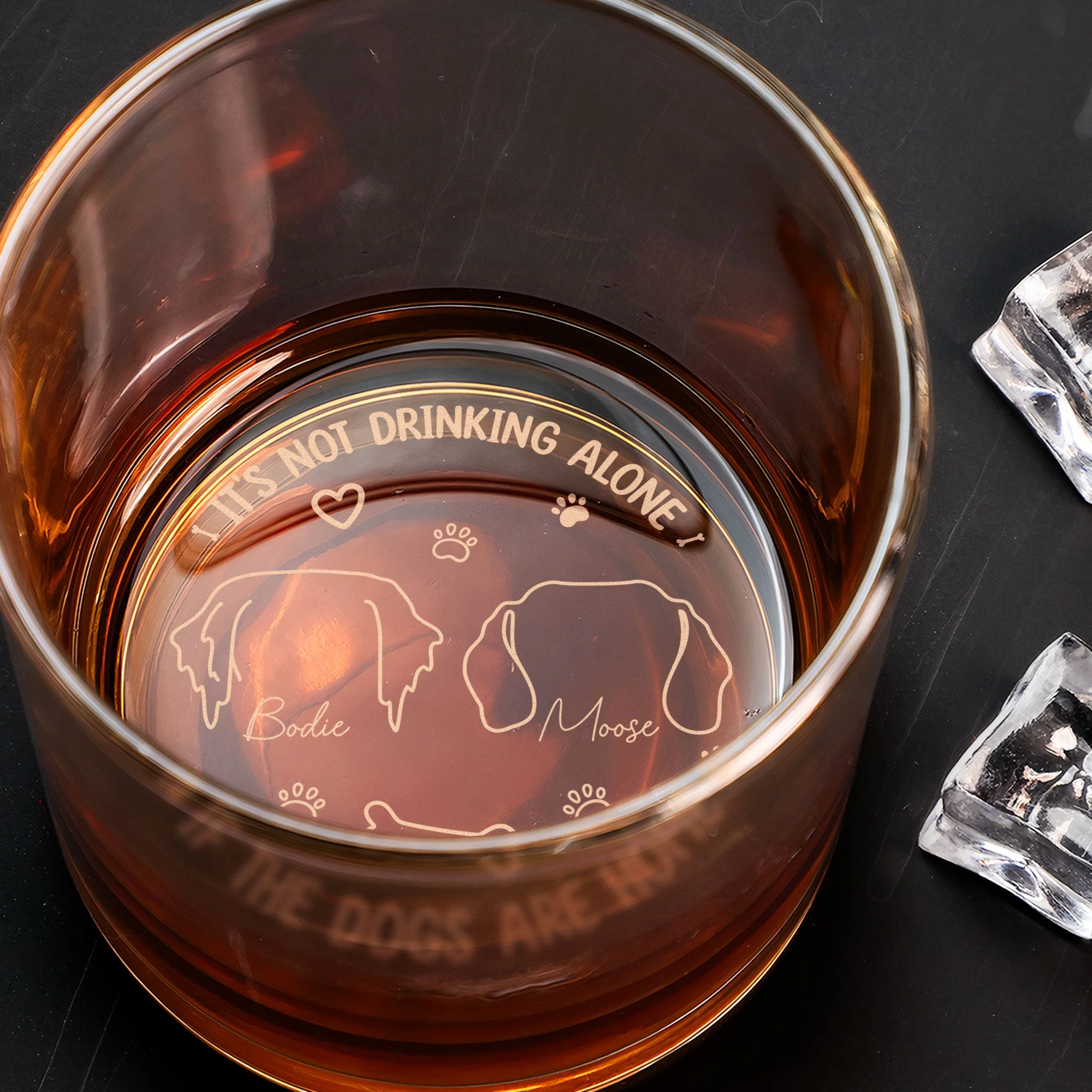 It's Not Drinking Alone - Personalized Engraved Whiskey Glass - Image 3