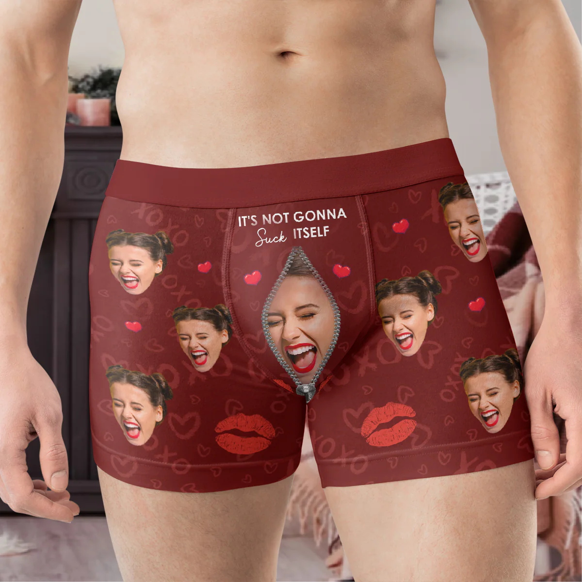 It's Not Gonna Suck & Lick Itself Naughty Couples - Personalized Photo Couple Matching Underwear - Image 2