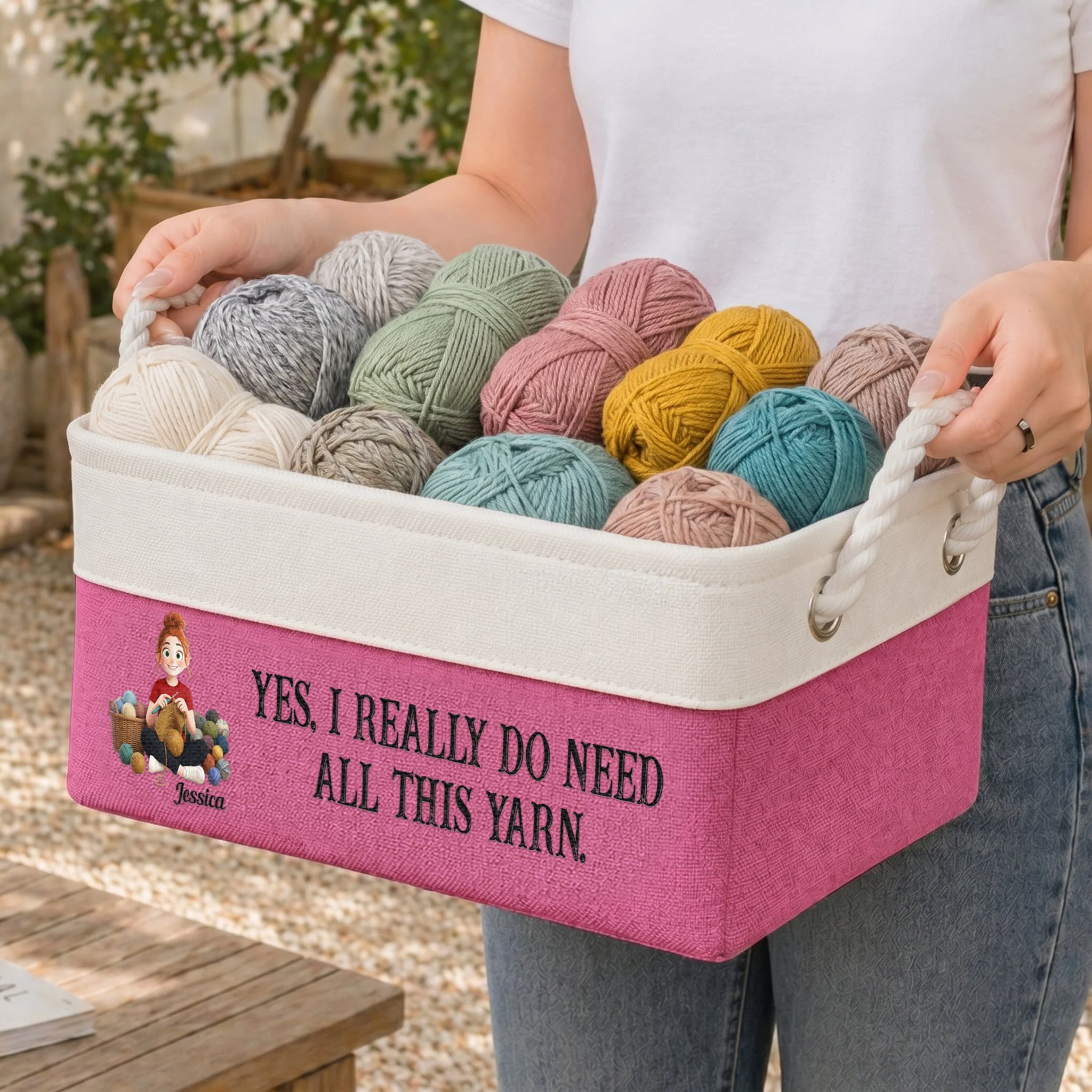 It's Not Hoarding If It's Yarn - Personalized Storage Basket - Image 2