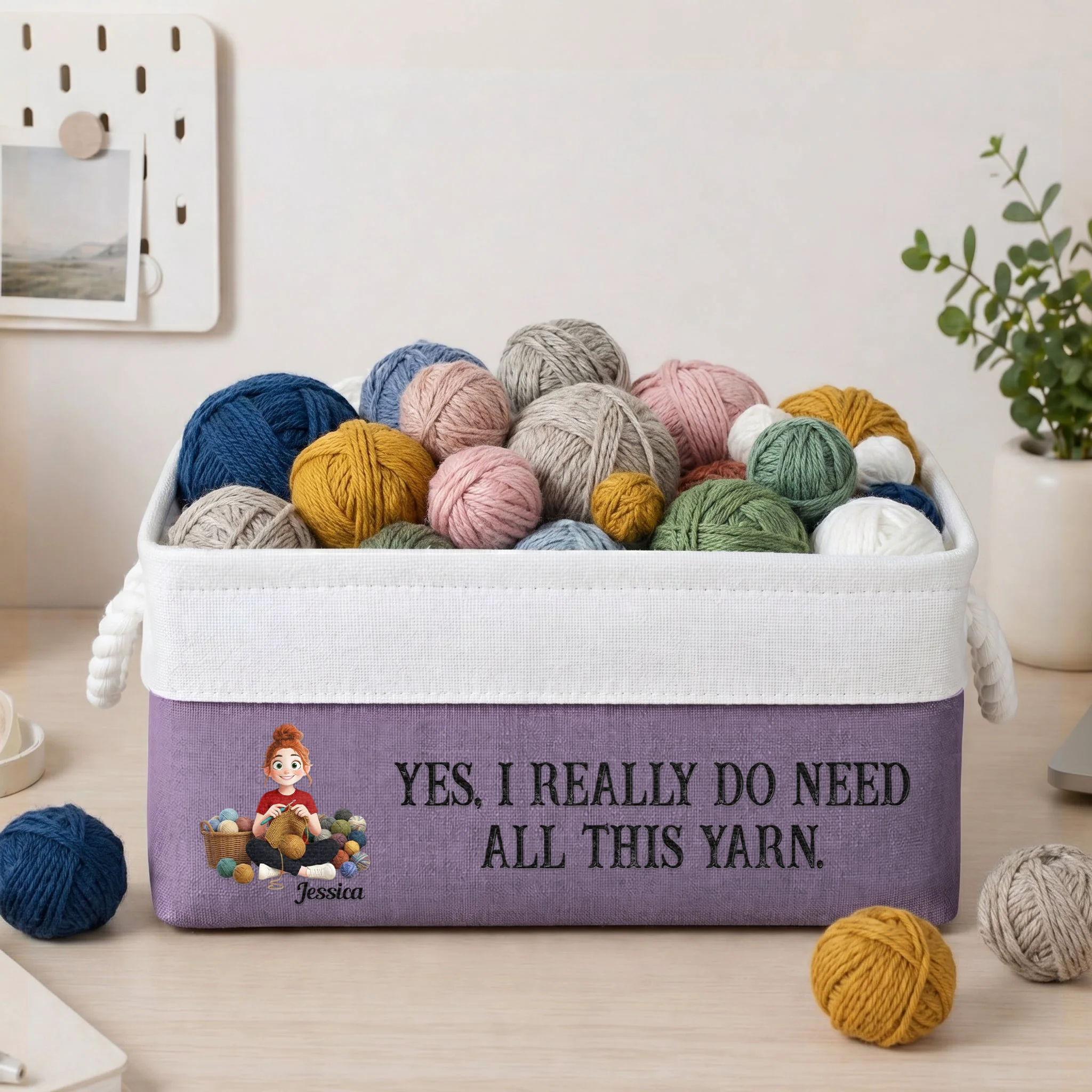 It's Not Hoarding If It's Yarn - Personalized Storage Basket - Image 3