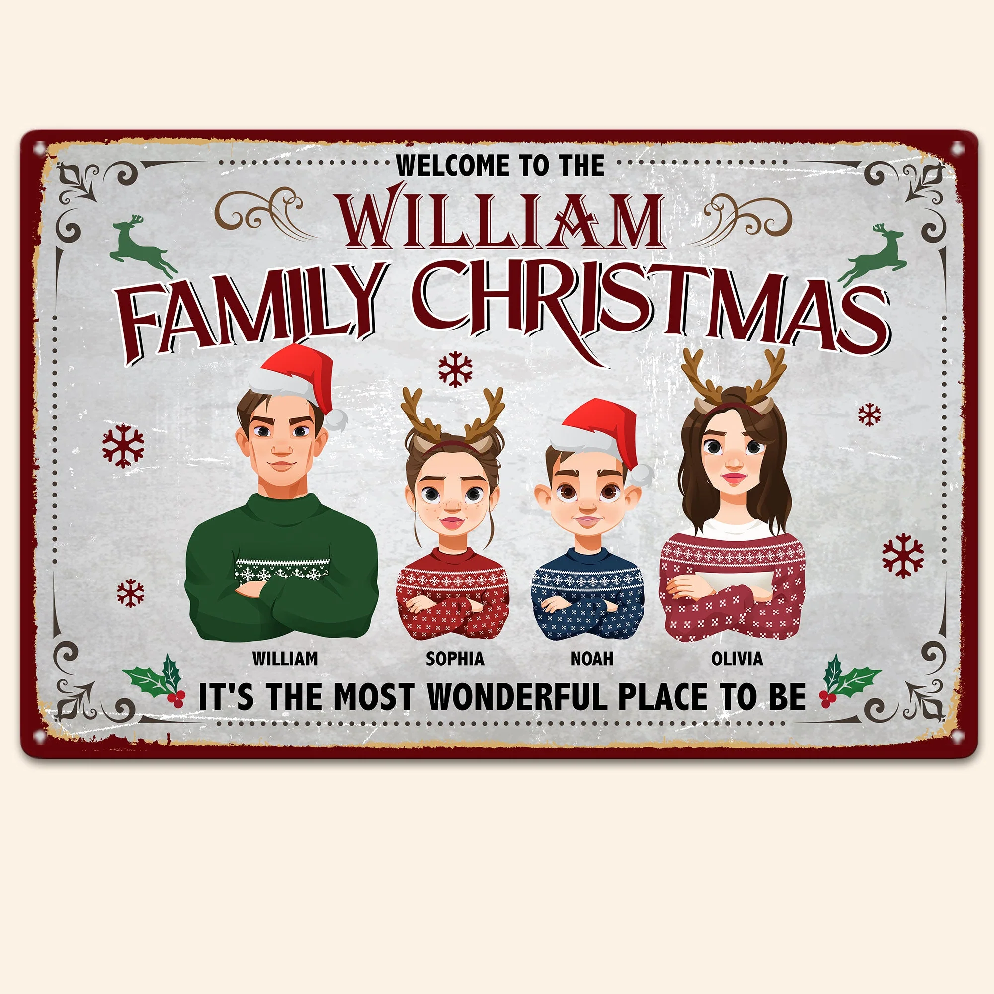 It's The Most Wonderful Place To Be - Personalized Metal Sign - Image 2