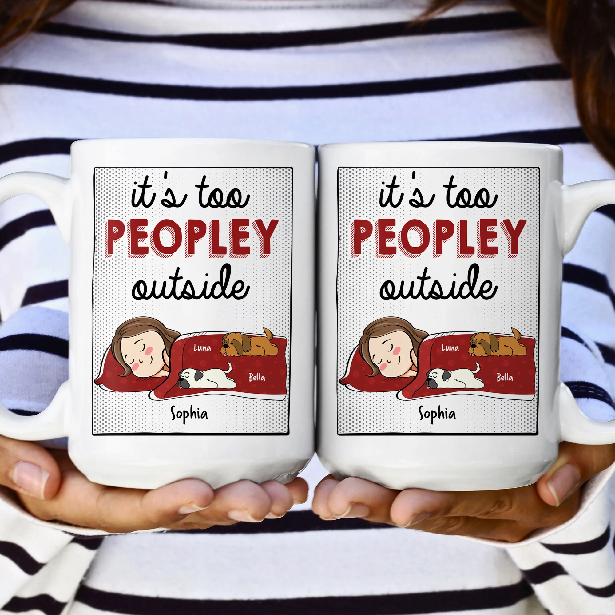 It's Too Peopley Outside - New Version - Personalized Mug - Image 2
