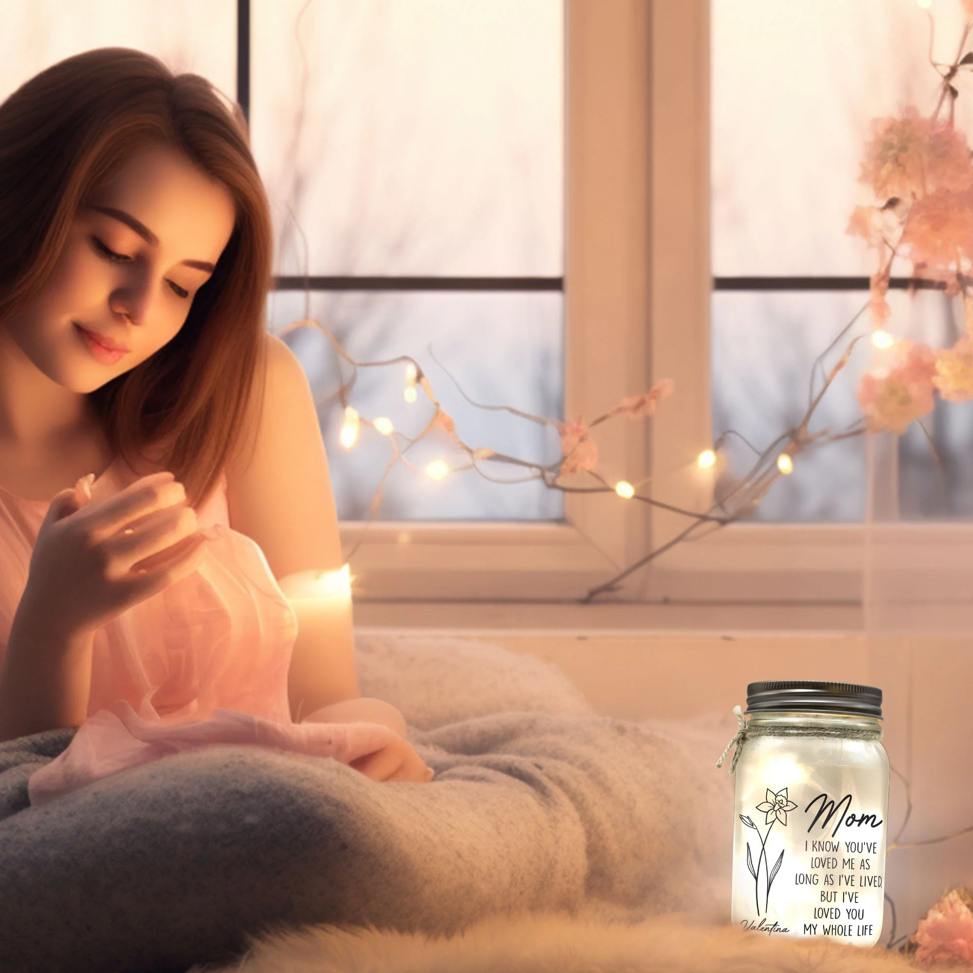 I've Loved You My Whole Life Mom - Personalized Mason Jar Light - Image 5