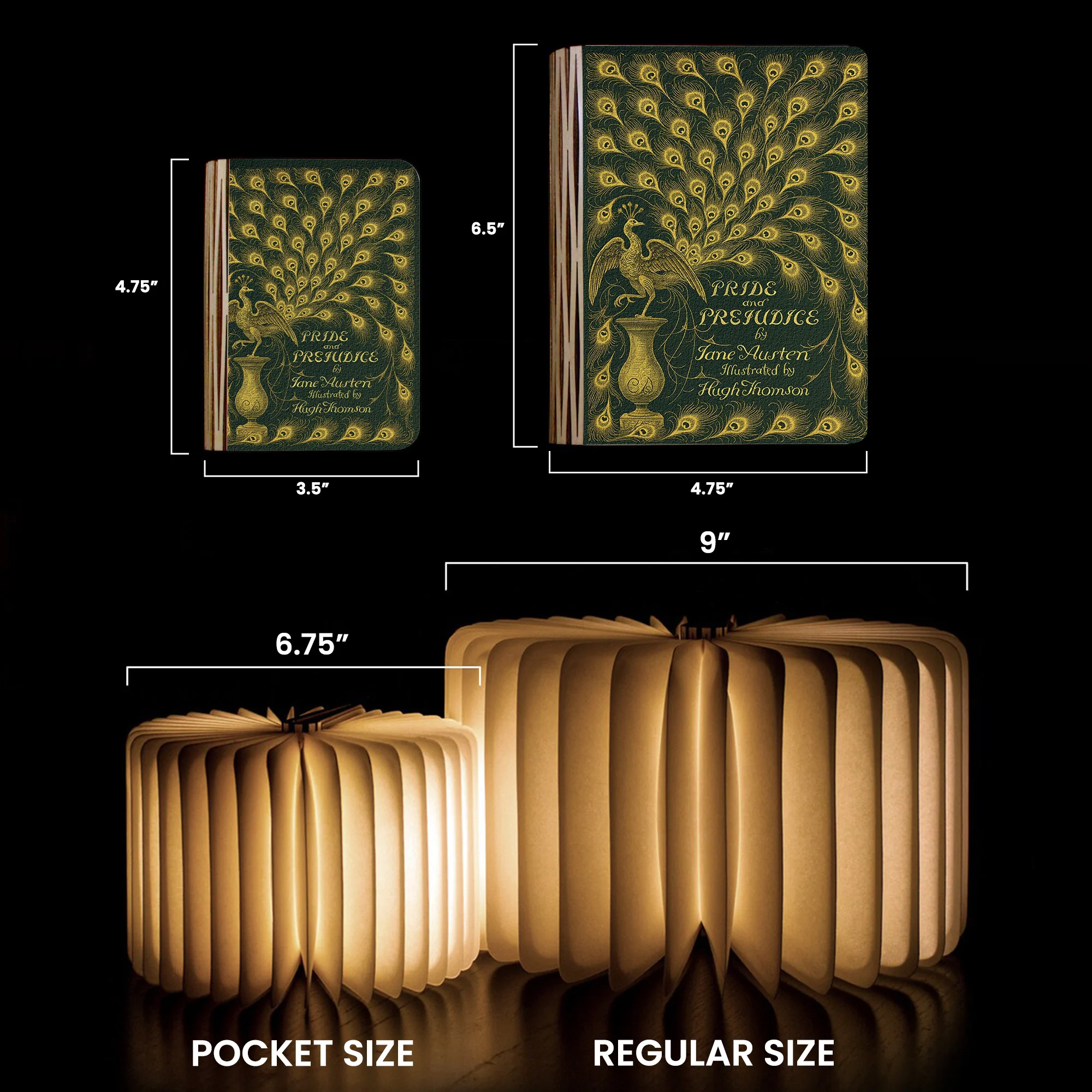 Jane Austen Old Book Cover - Personalized Book Lamp - Image 3