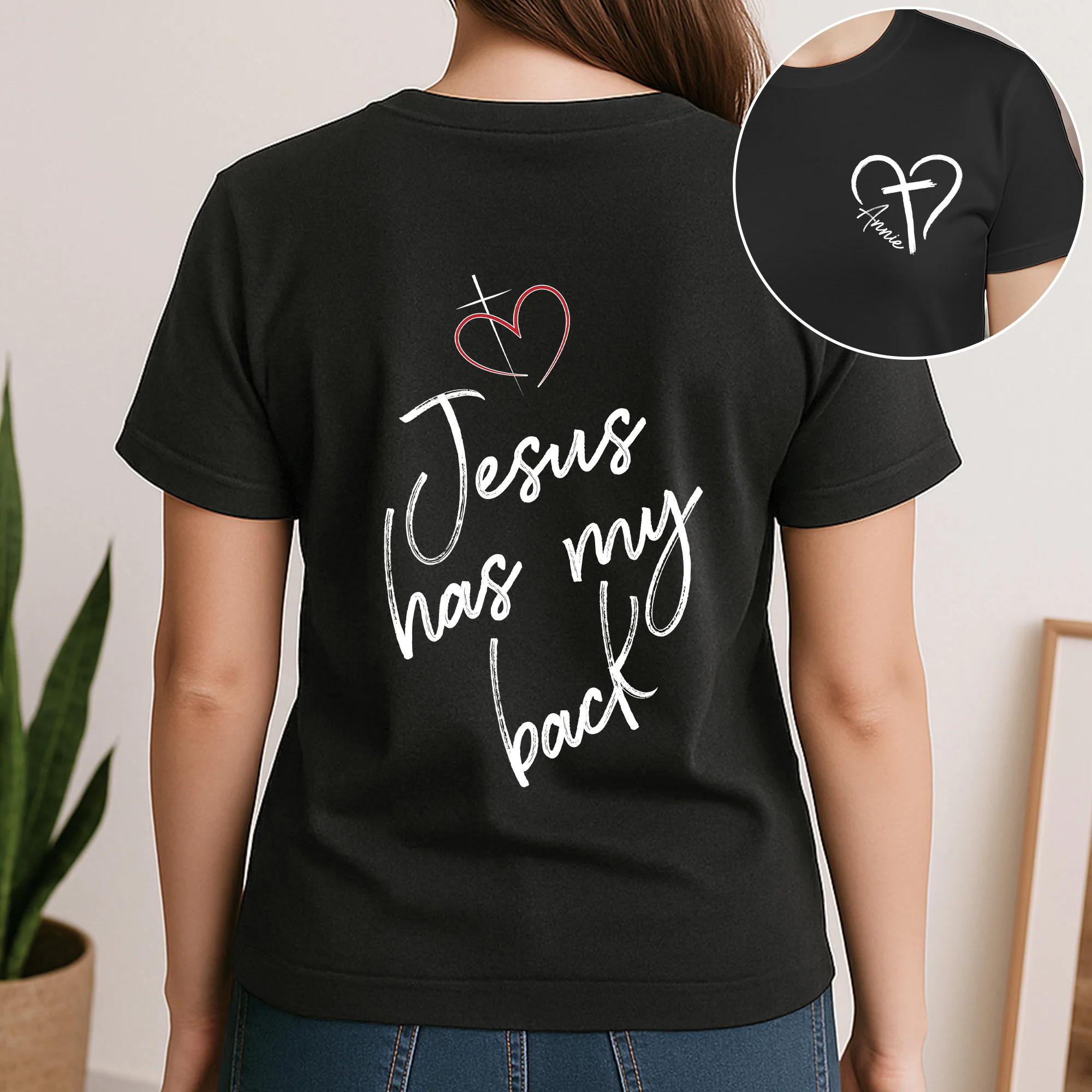 Jesus Has My Back - Personalized Shirt - Image 3