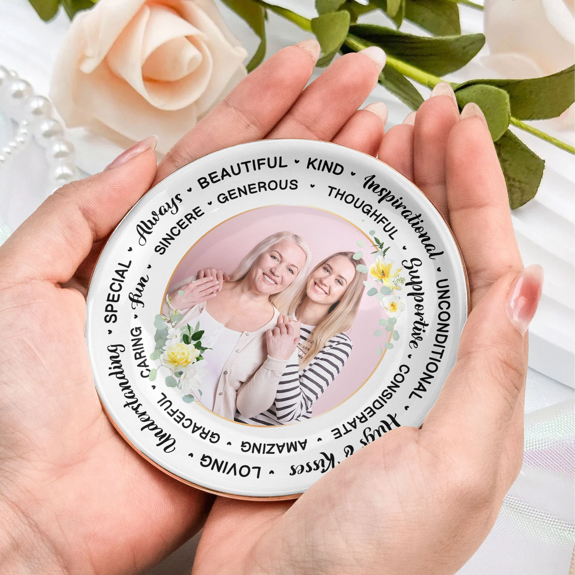 Jewelry Dish Gift For Beautiful Daughter - Personalized Photo Jewelry Dish - Image 5