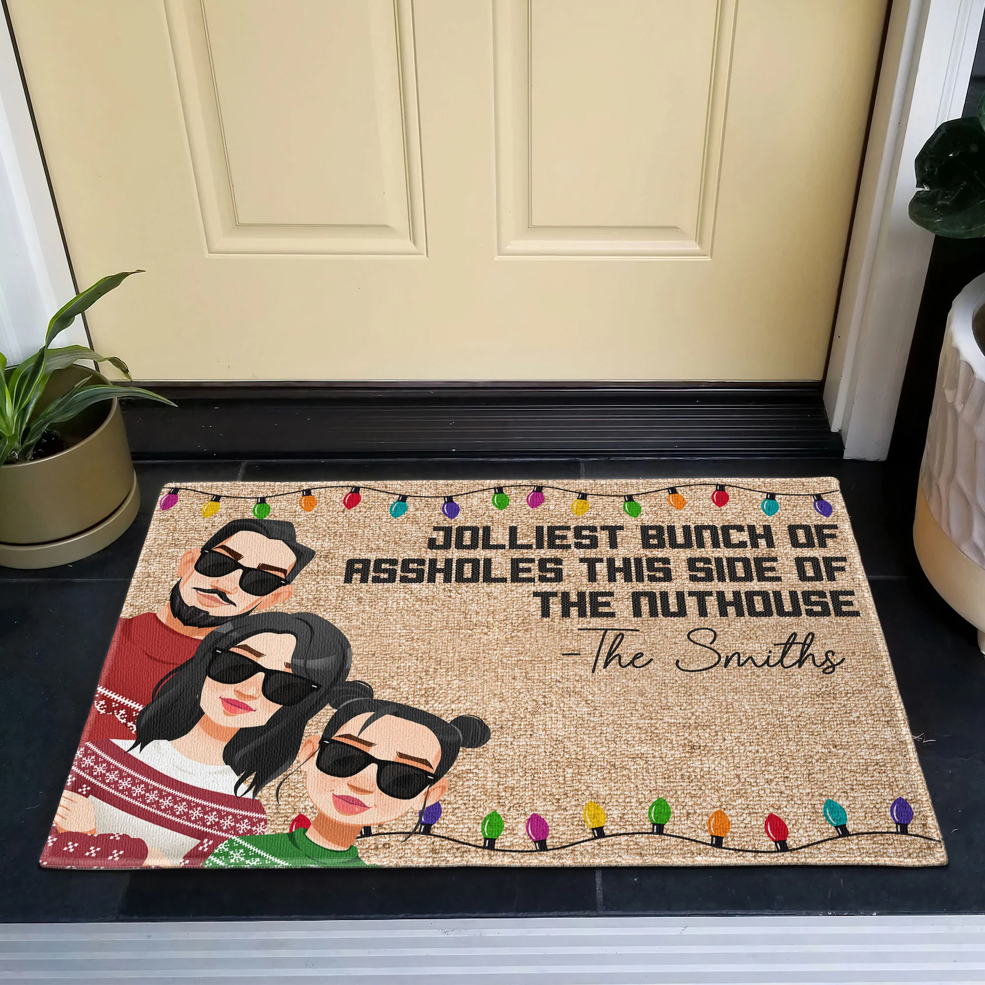Jolliest Bunch Of Assholes - Personalized Doormat - Image 3