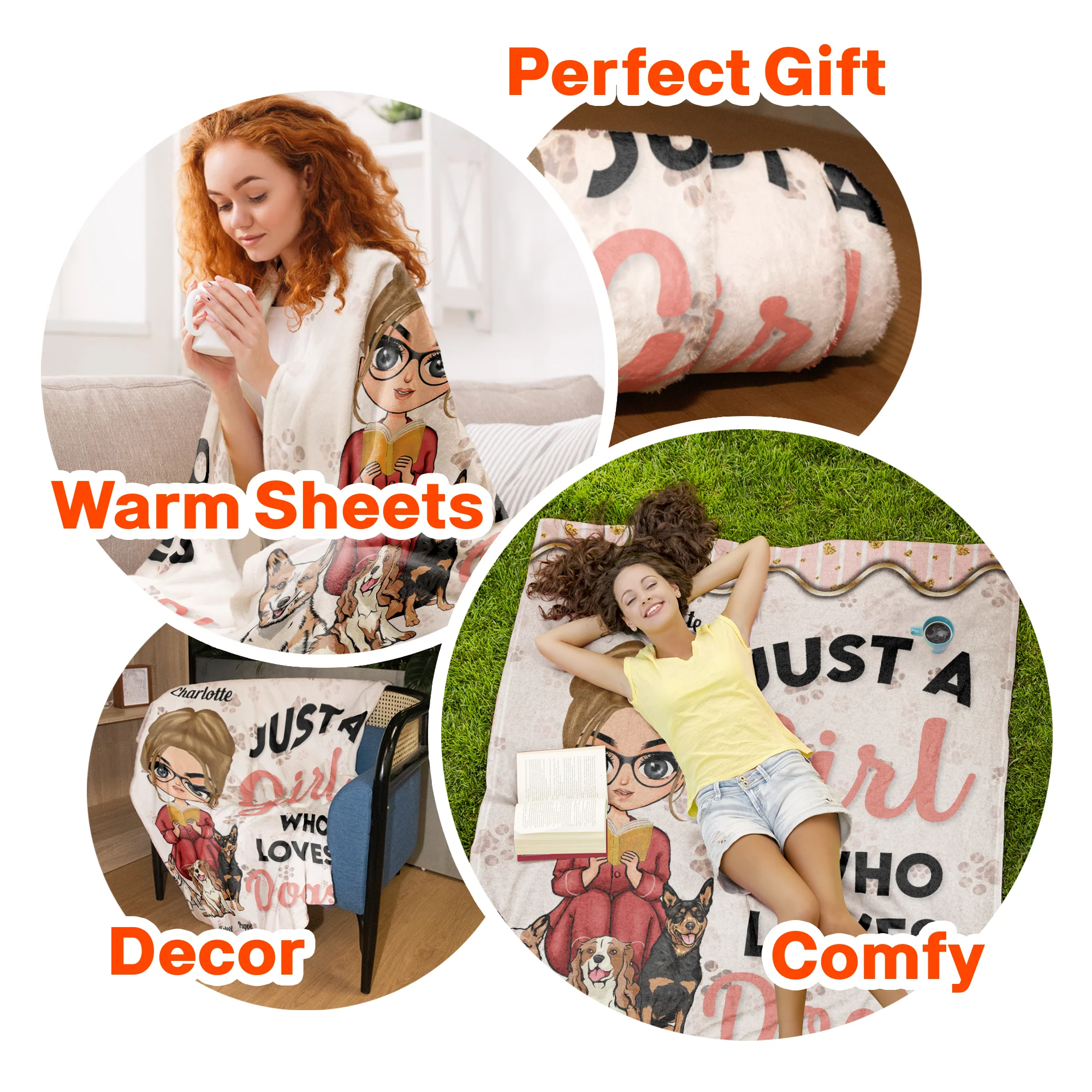 Just A Girl Who Loves Dogs - Personalized Blanket - Image 5