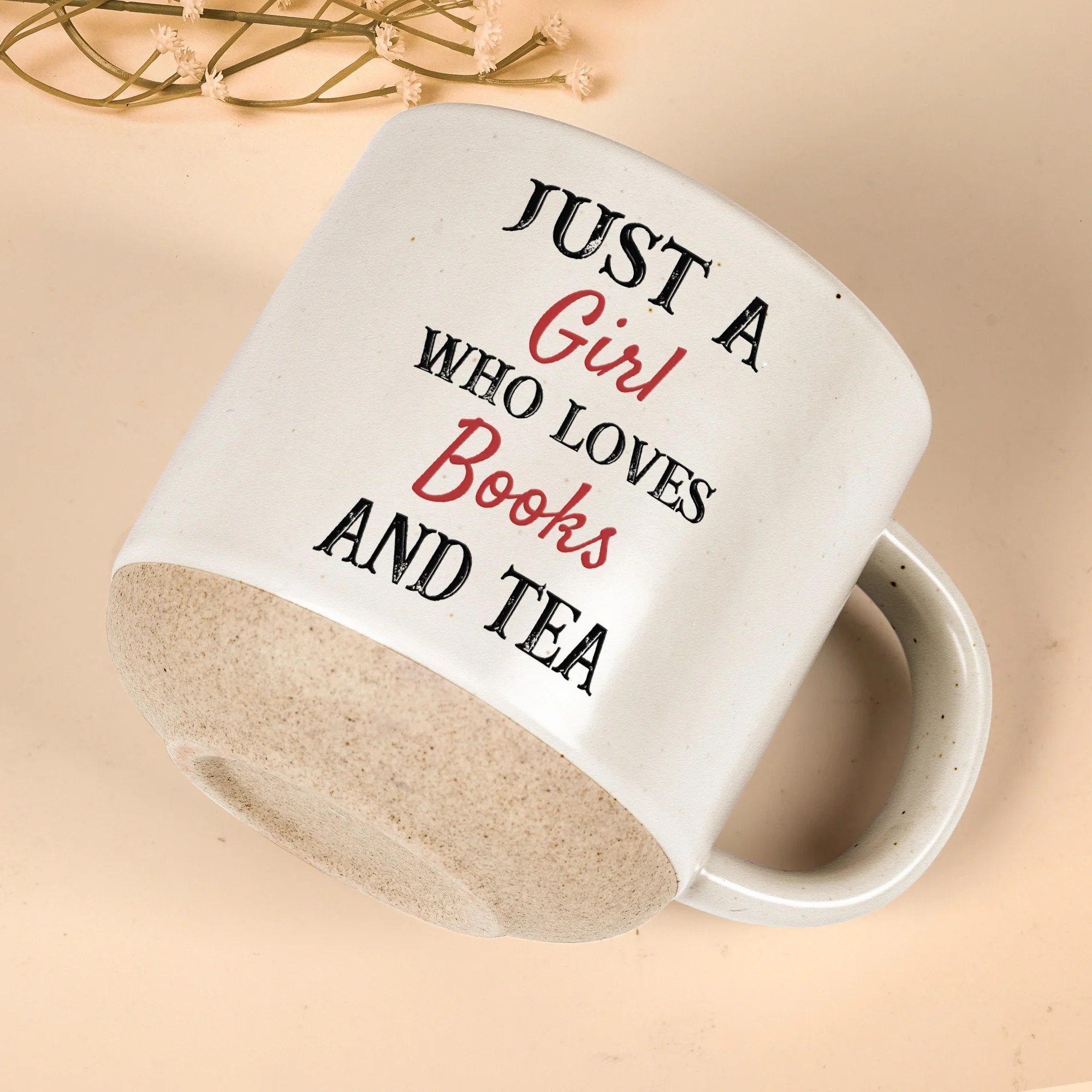 Just A Girl Who Loves Books And Coffee - Personalized Pottery Mug - Image 4