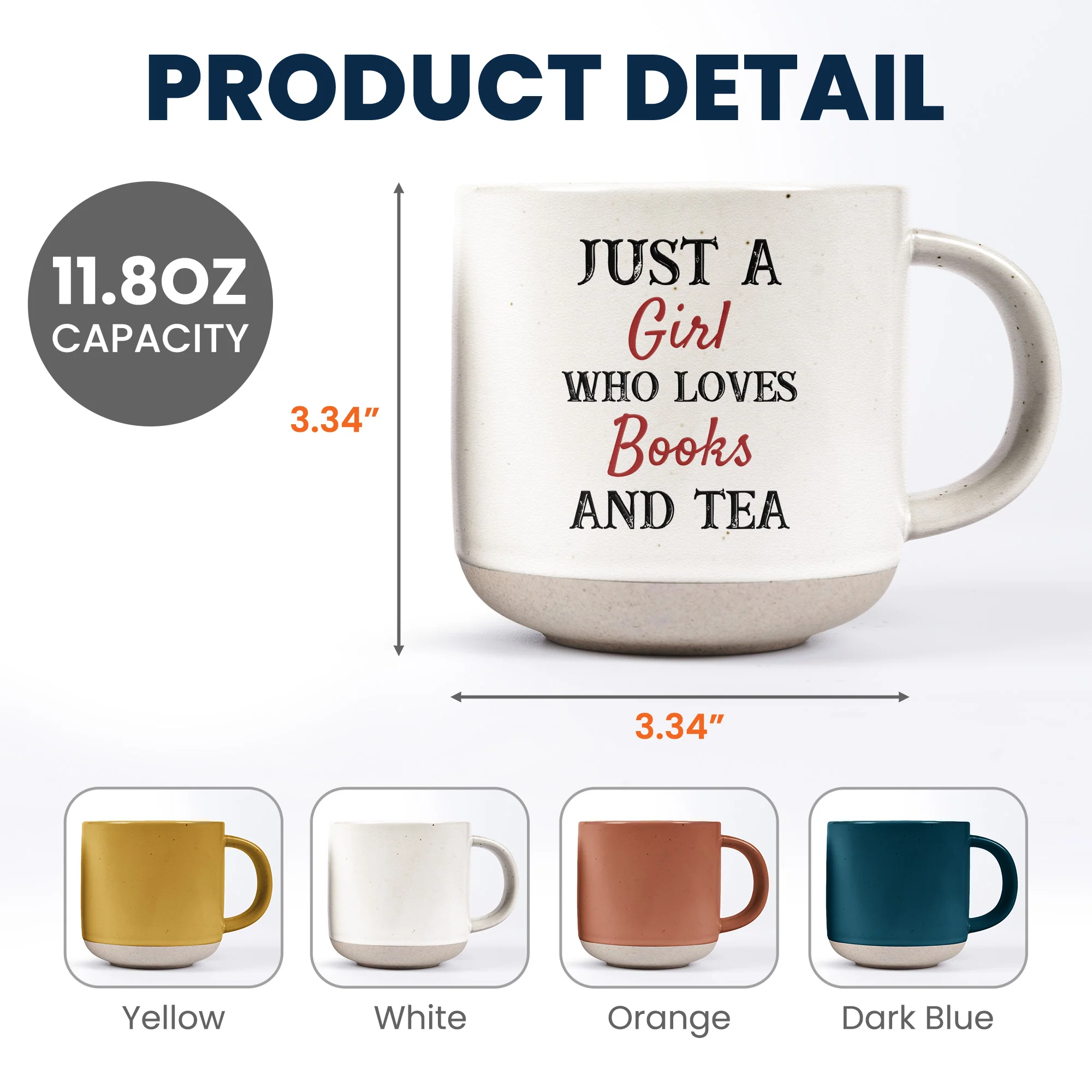 Just A Girl Who Loves Books And Coffee - Personalized Pottery Mug - Image 6