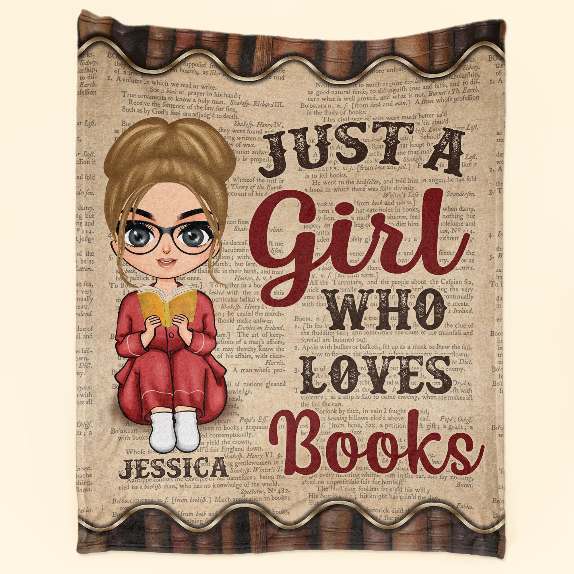 Just A Girl Who Loves Books - Personalized Blanket