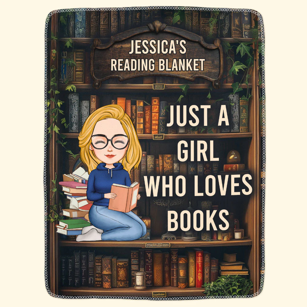 Just A Girl Who Loves Books - Personalized Blanket - Gift For Daughter - Image 5